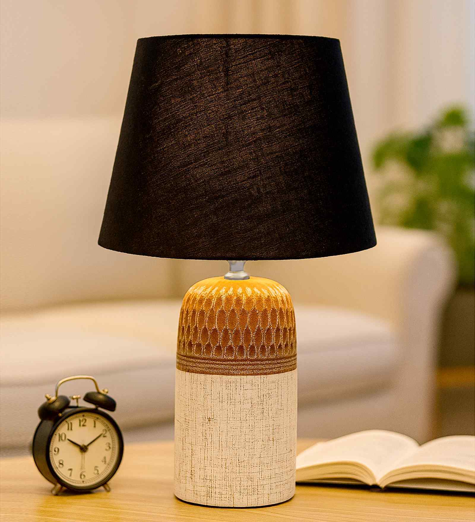 Modern Ceramic Table Lamp with Fabric Shade