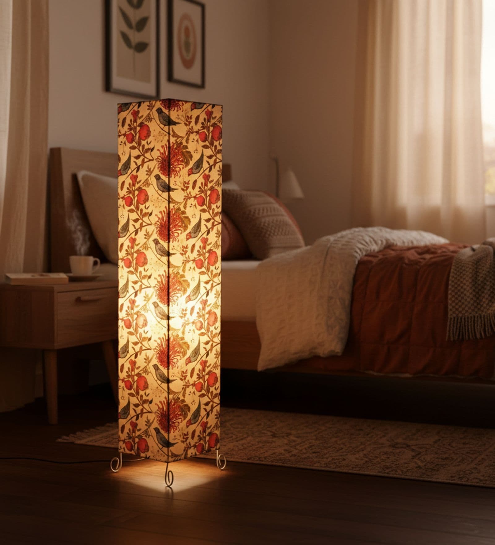 Modern Chirping Bird Cylinder Floor Lamp   Stylish Lighting for Living Room & Bedroom
