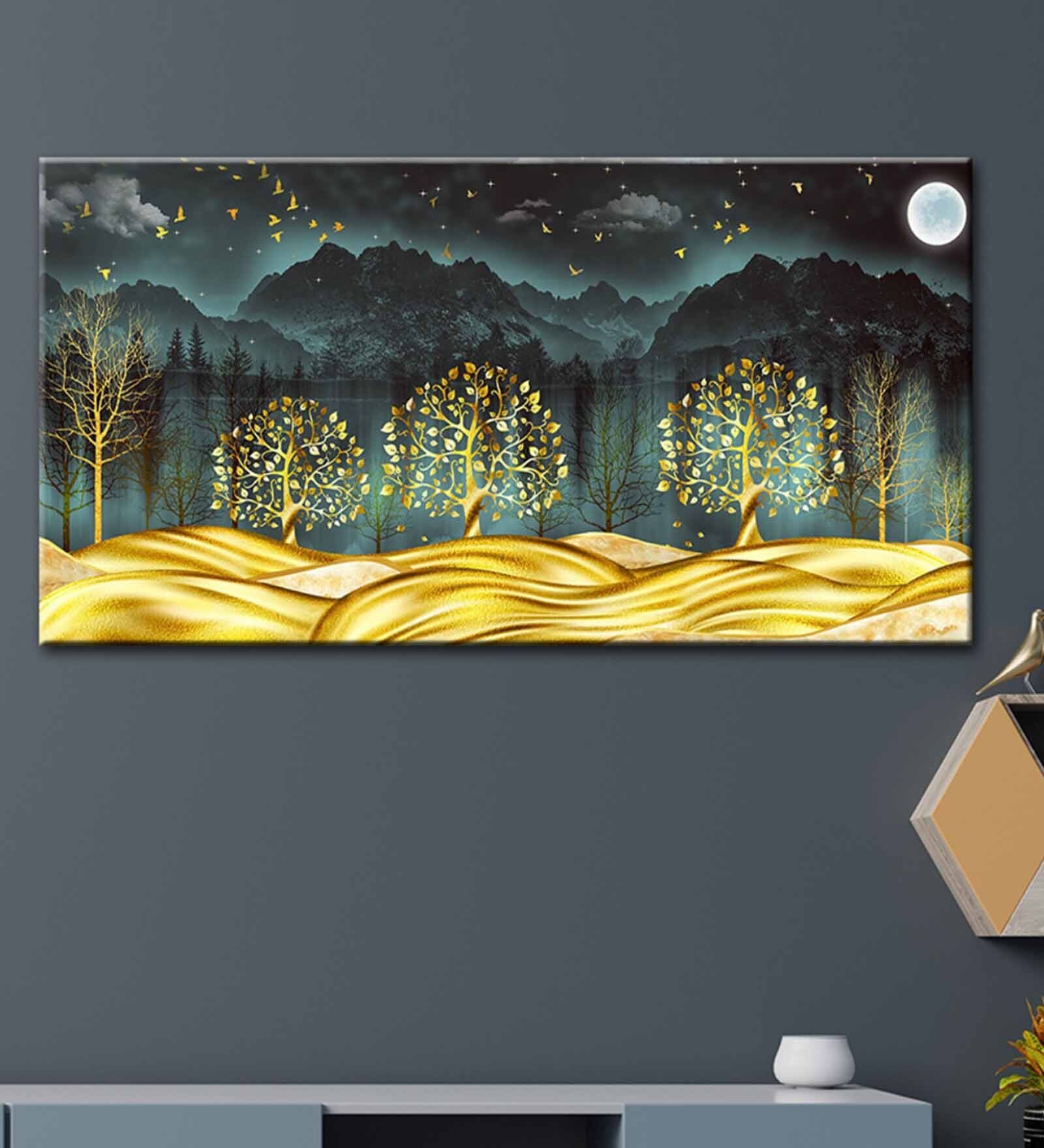 Modern Design Multicolour Canvas Framed Landscape Art Print