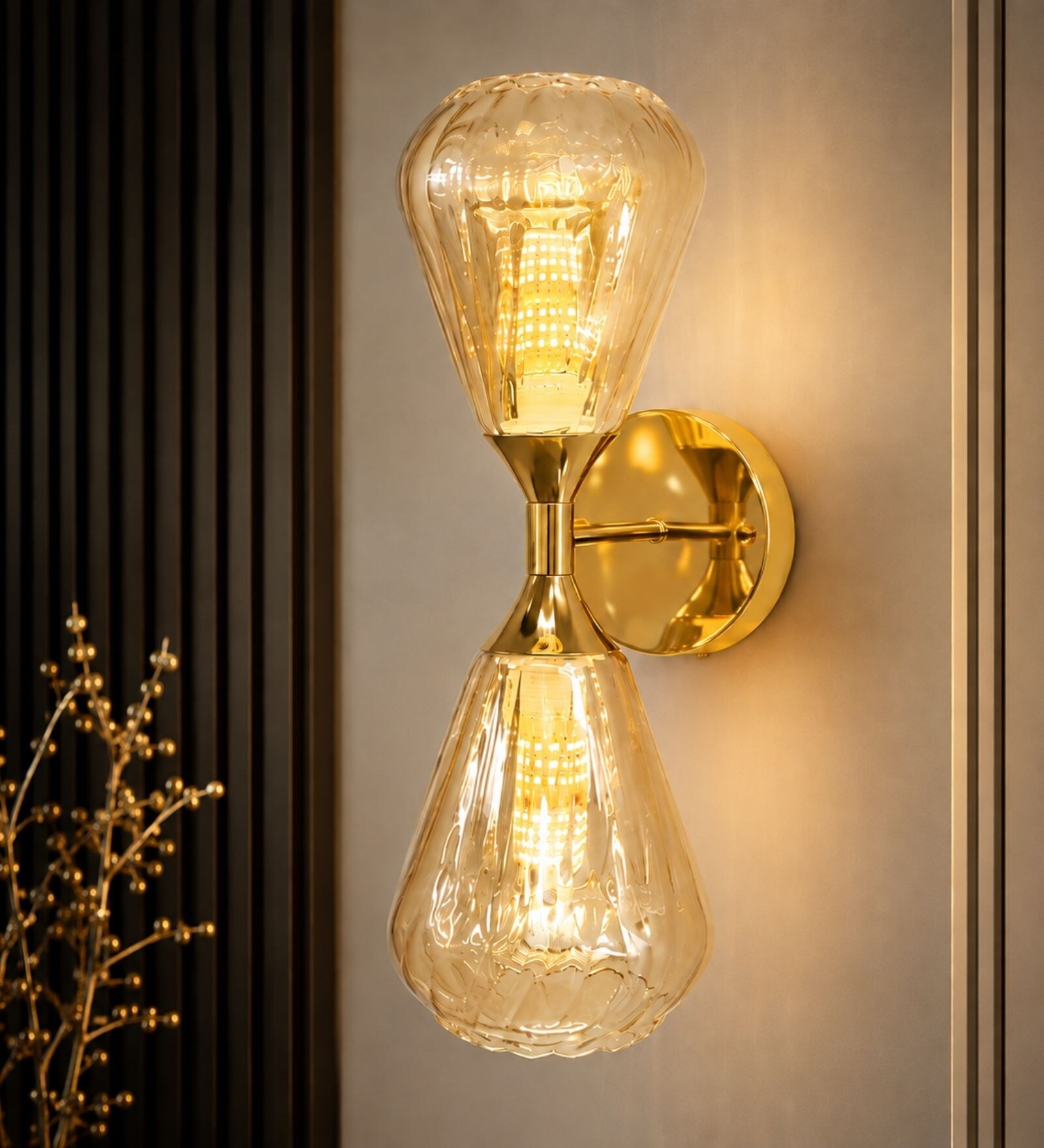 Modern Double Glass Wall Sconce