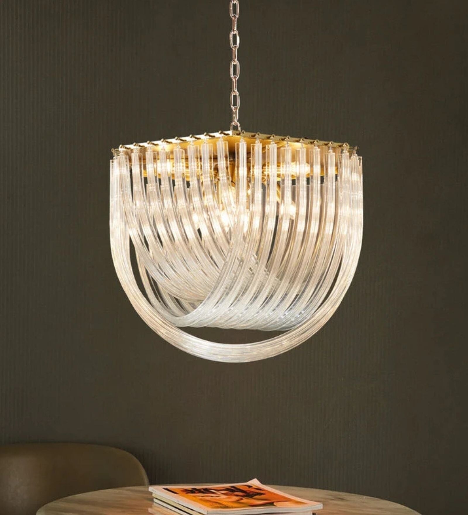 Modern Glass Bowl Ceiling Light (600mm)