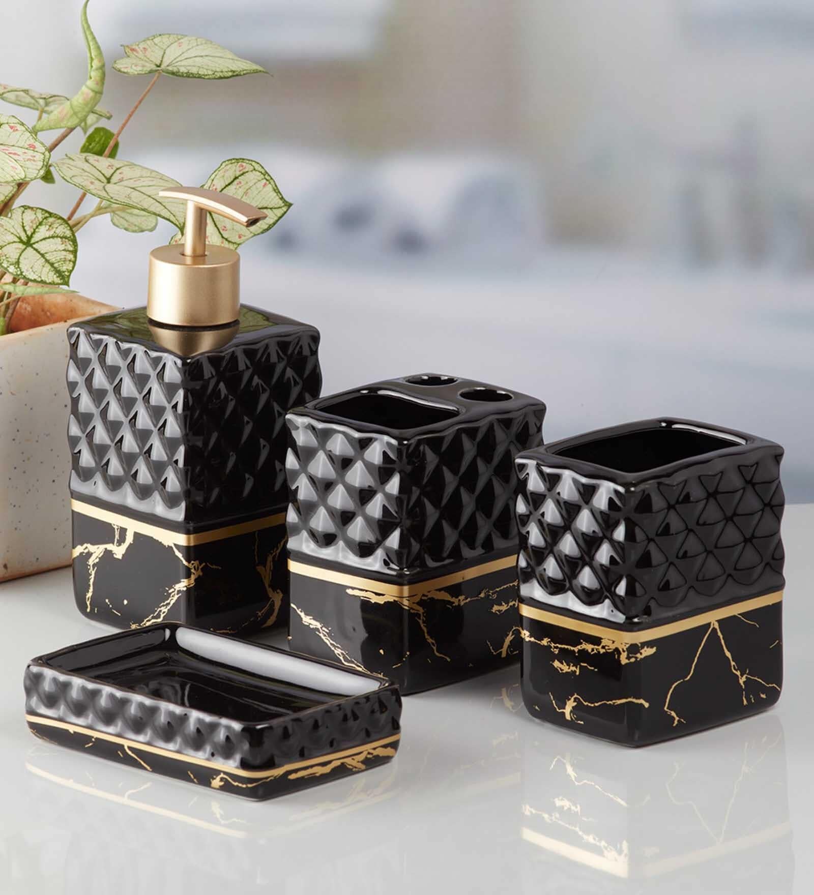 Modern Gold Ceramic (Set of 4) Bath Set