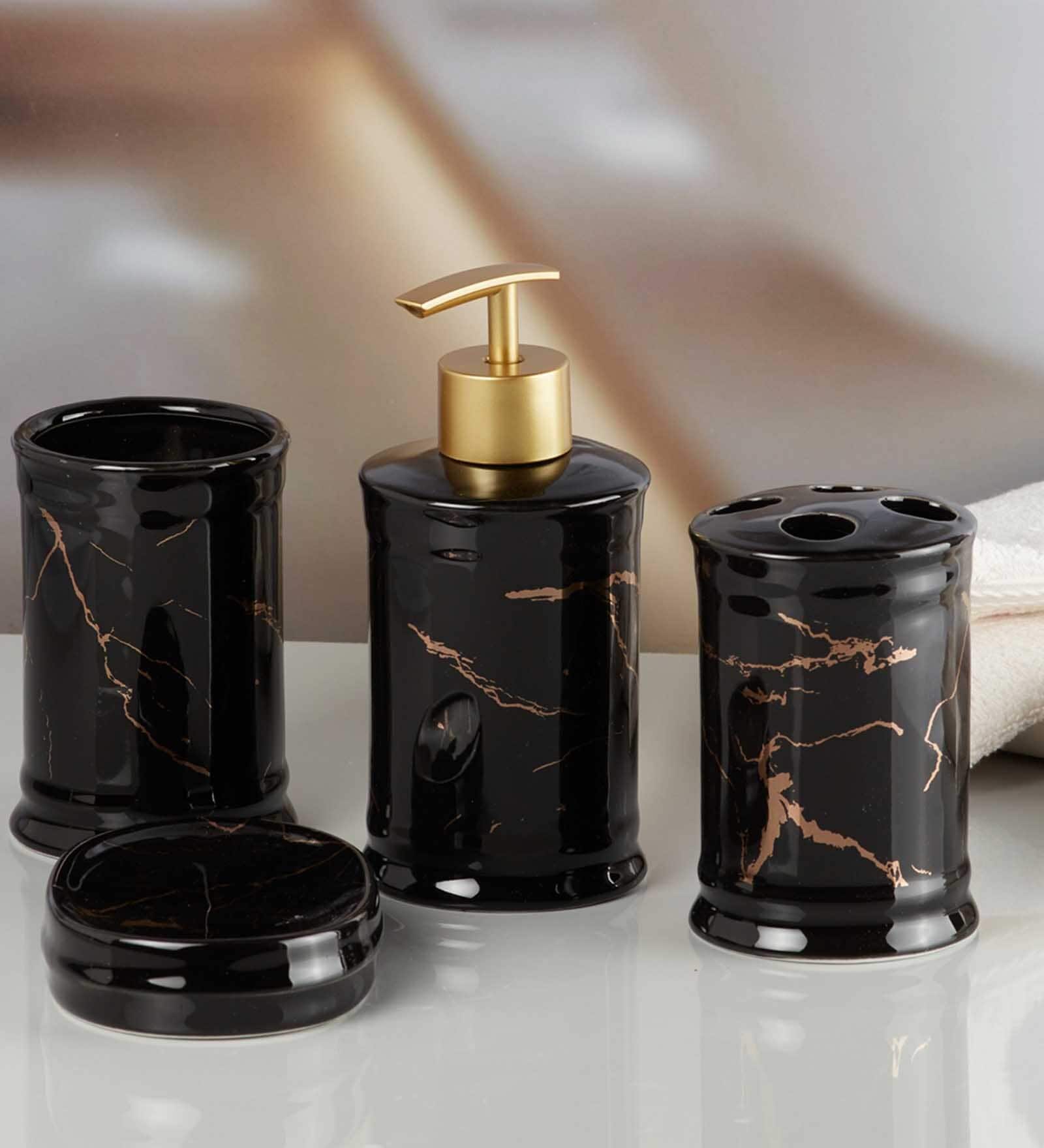Modern Gold Ceramic (Set of 4) Bath Set