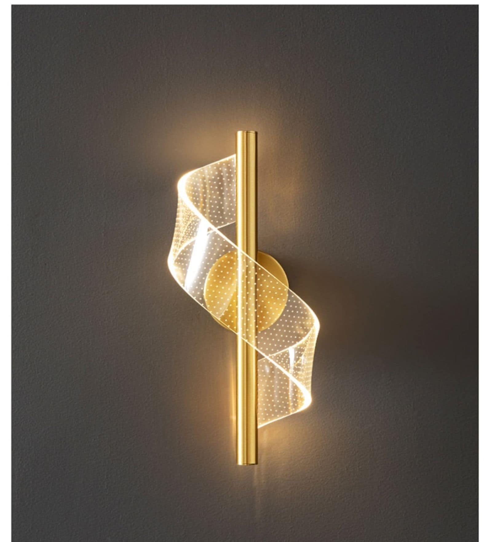 Modern Gold Wall Light with Elegant LED Ribbon Design