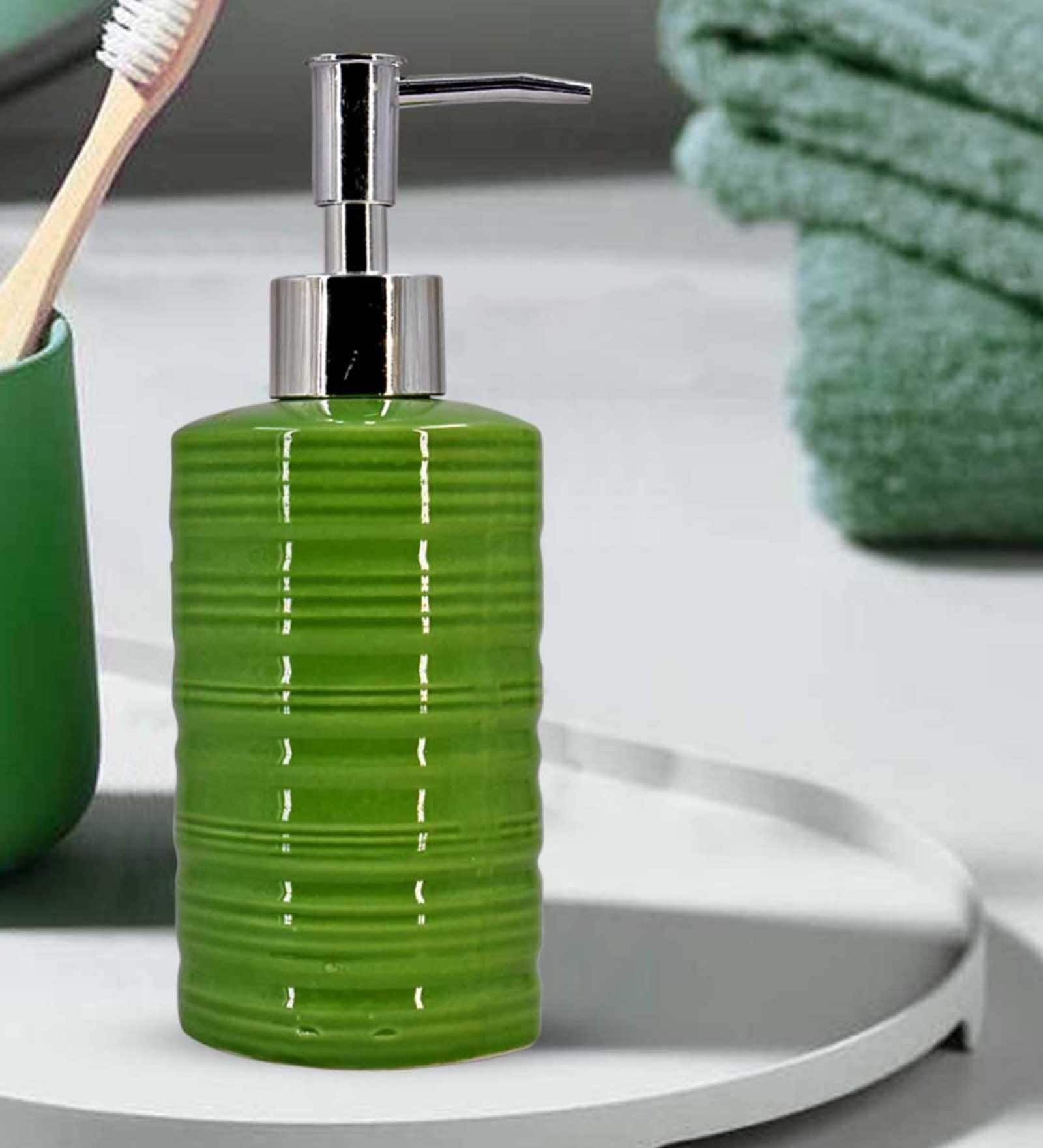 Modern Green Ceramic Soap Dispenser