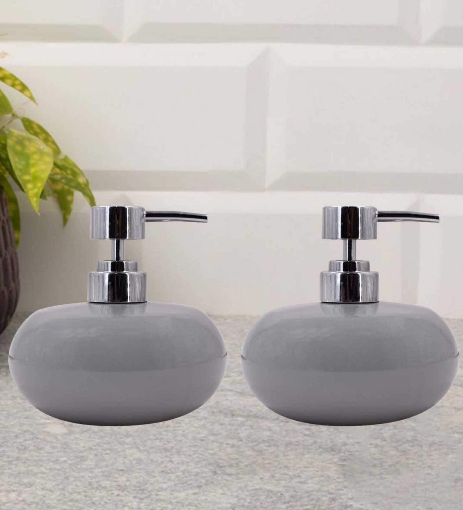 Modern Grey Ceramic (Set of 2) Soap Dispensers