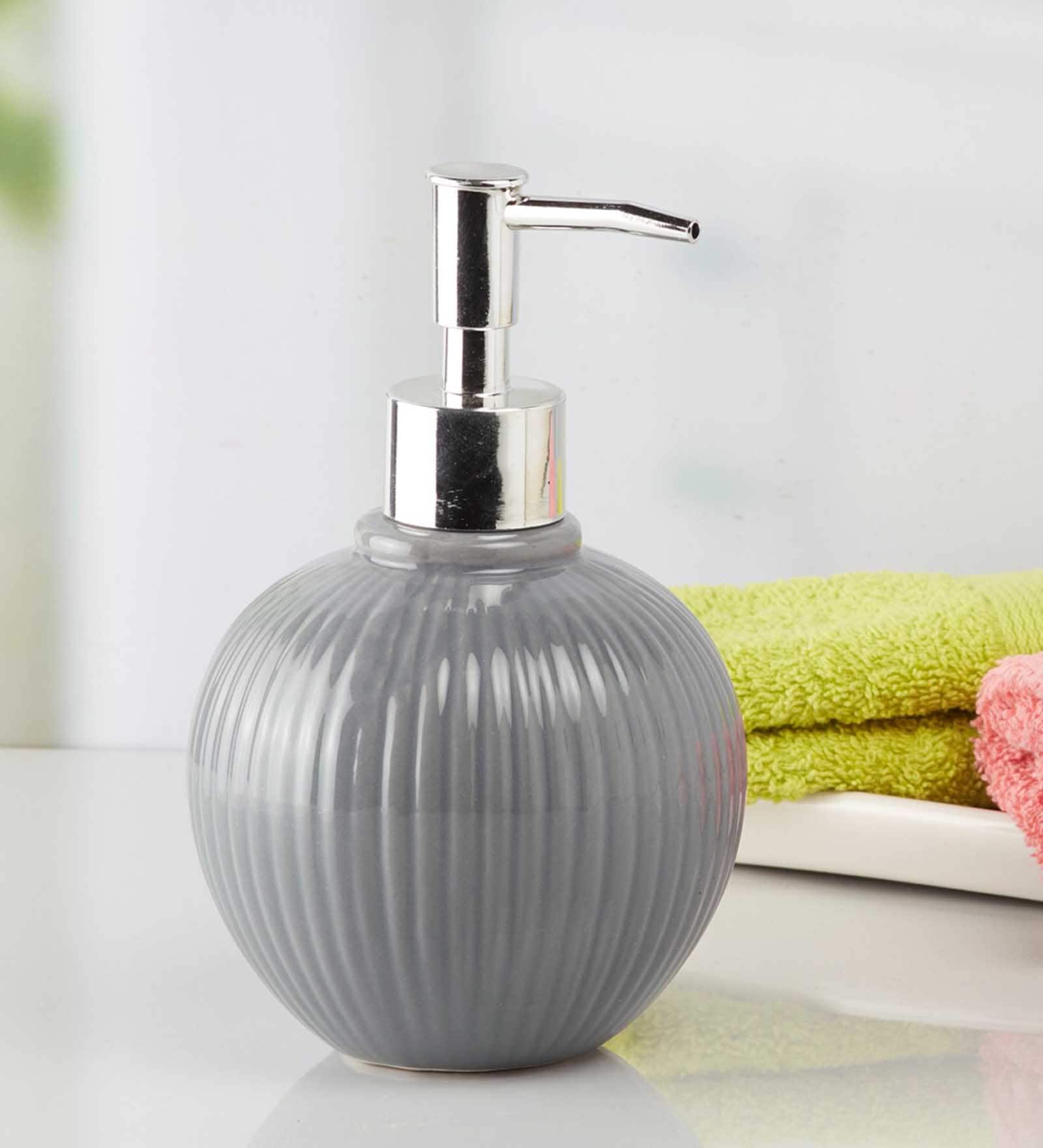 Modern Grey Ceramic Soap Dispenser