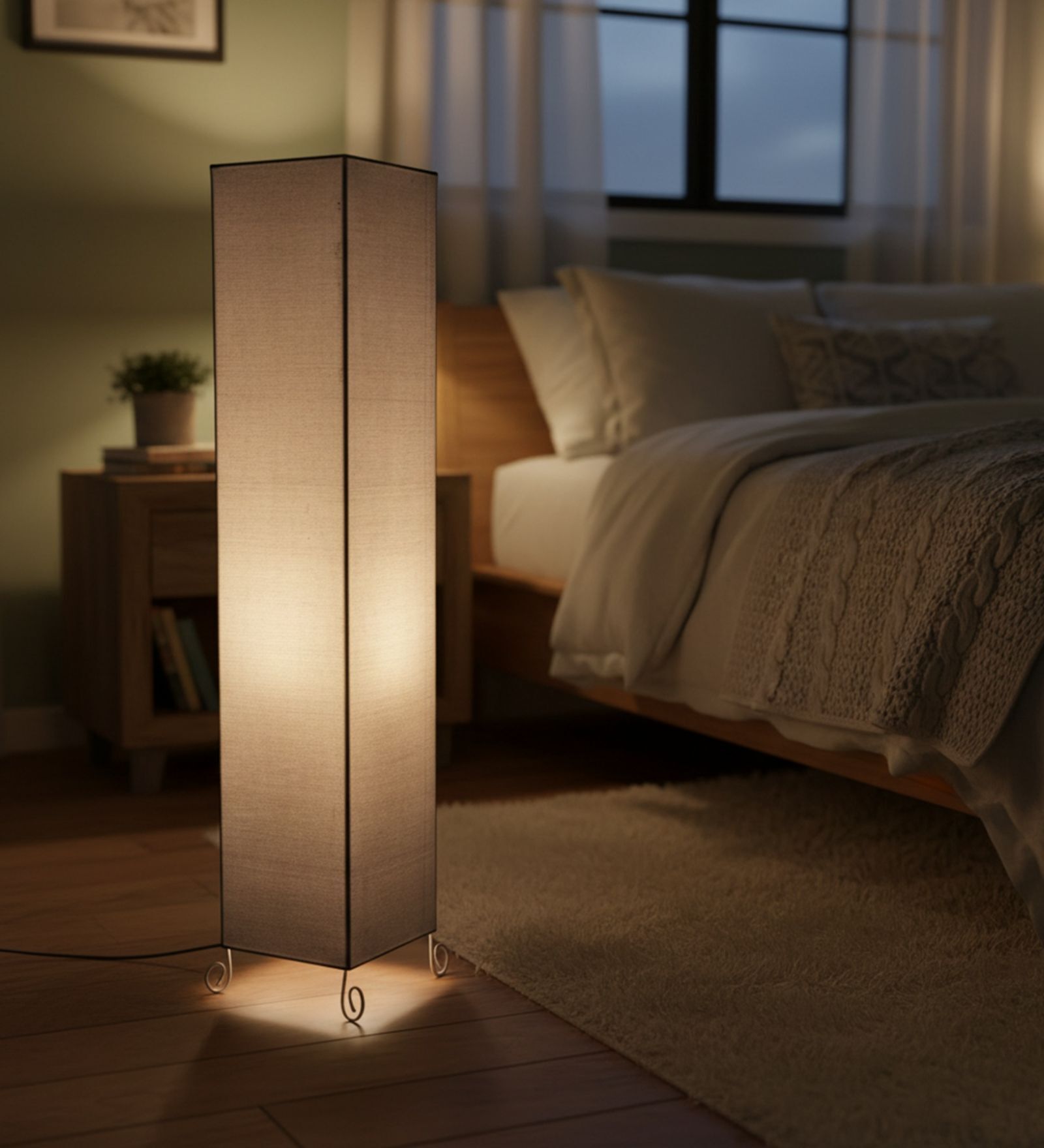 Modern Grey Cylinder Floor Lamp   Stylish Lighting for Living Room & Bedroom