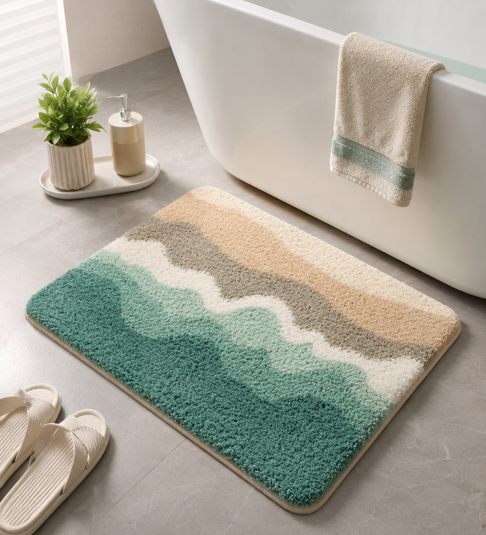 Blue Landscape Non-Slip Bath Mat (40x60 CM)