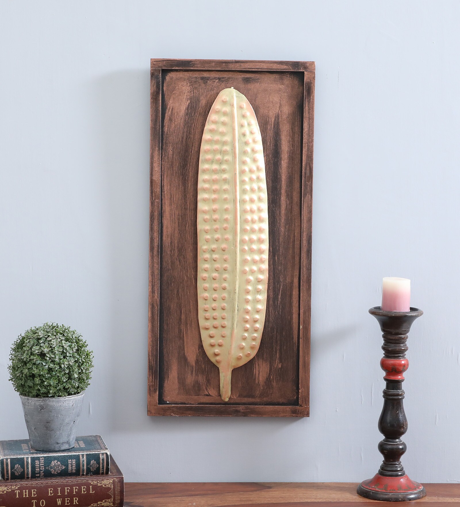 Modern Leaf Copper Iron Wall Art Without LED