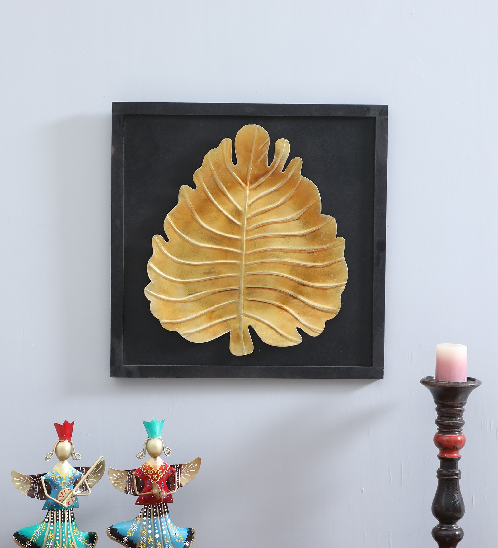 Modern Leaf Gold Iron Wall Art Without LED