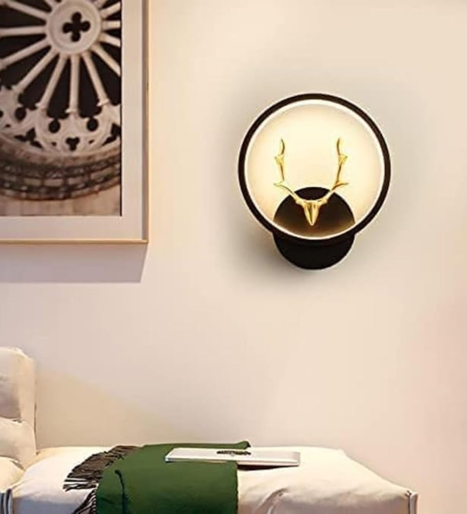 Modern LED Wall Light with Golden Antler Design