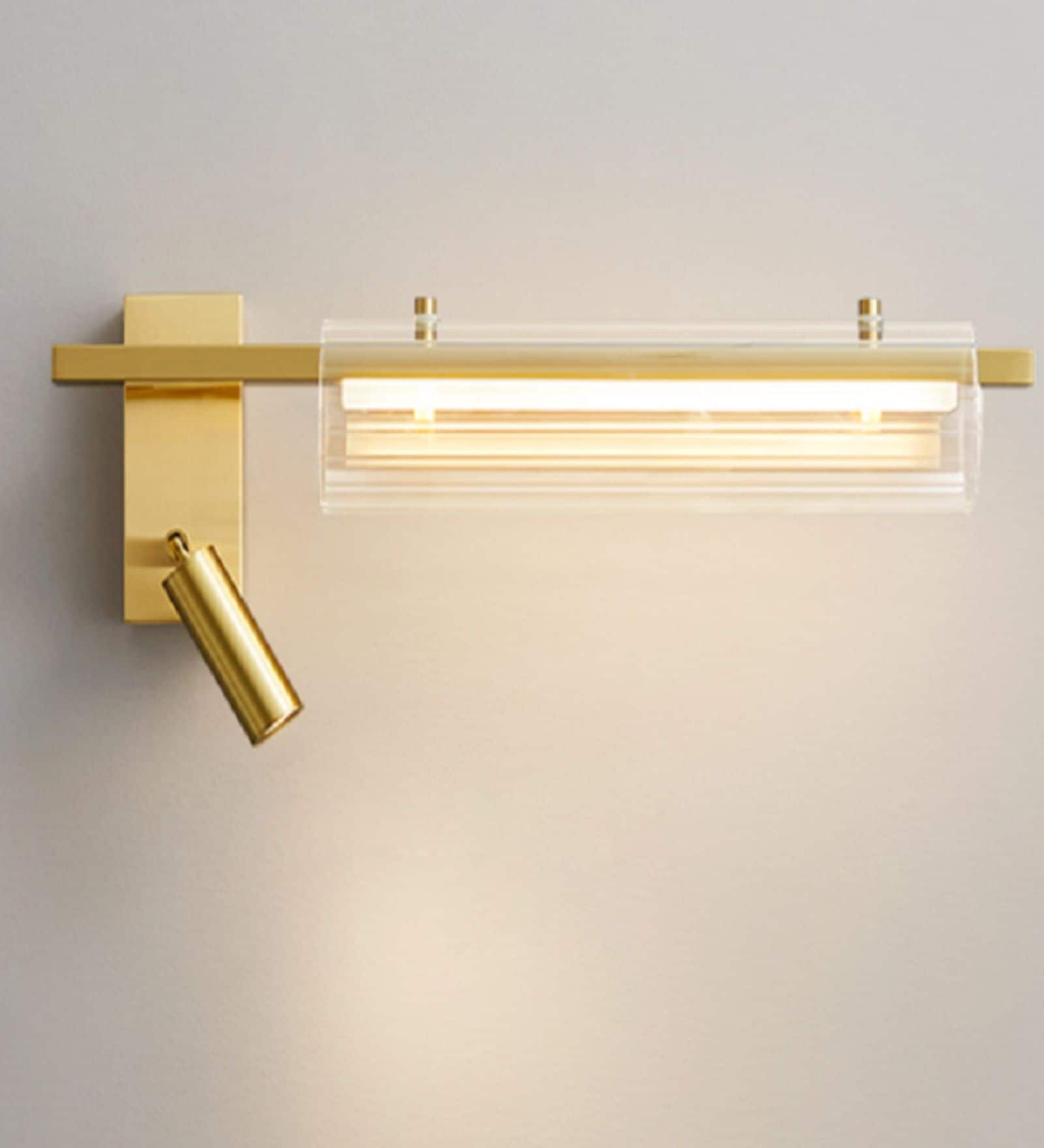 Modern Luxury LED Wall Sconce   Minimalist Gold 3C LED Light with Adjustable Spotlight for Bedroom & Living Room