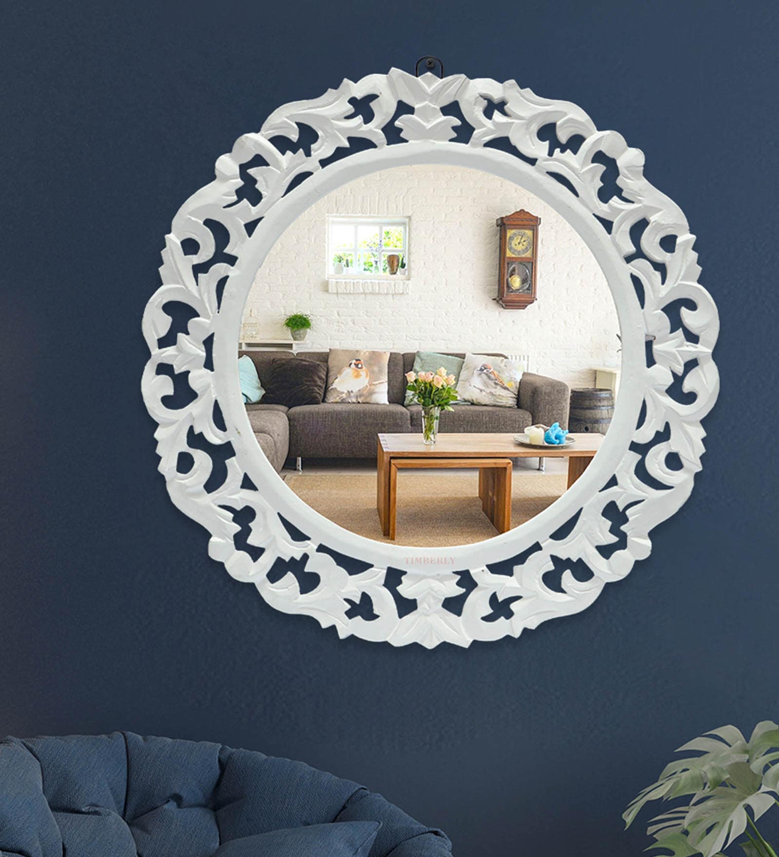 White MDF Modern Decorative Mirror
