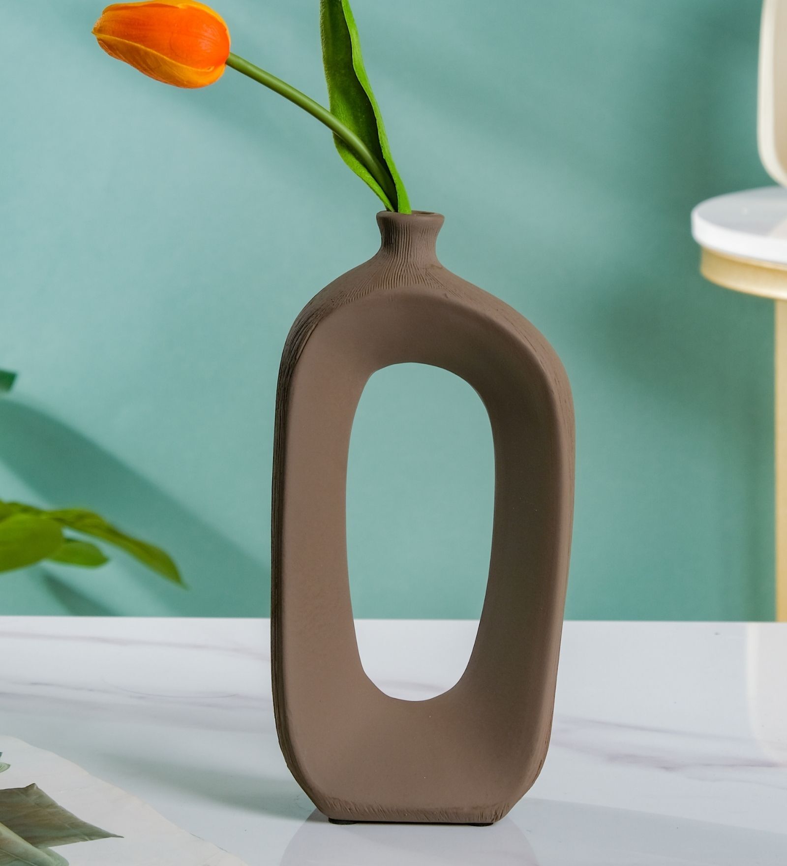 Modern Minimalist Hollow White Ceramic Table Vase