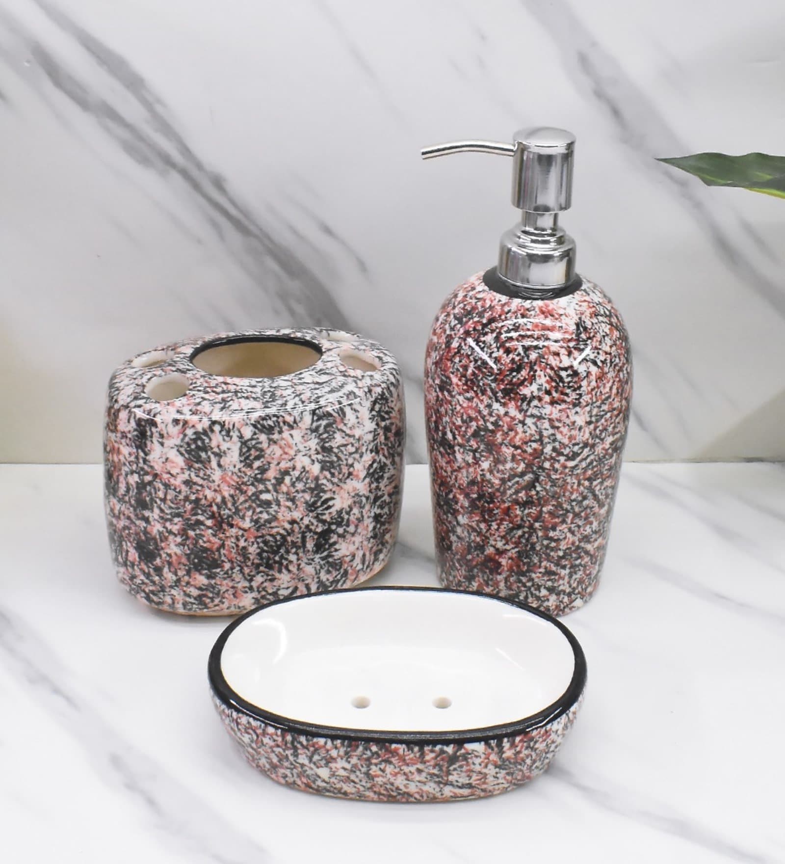 Buy Modern Multicolour Ceramic Set of 3 Bath Accessories Set at 20% OFF ...