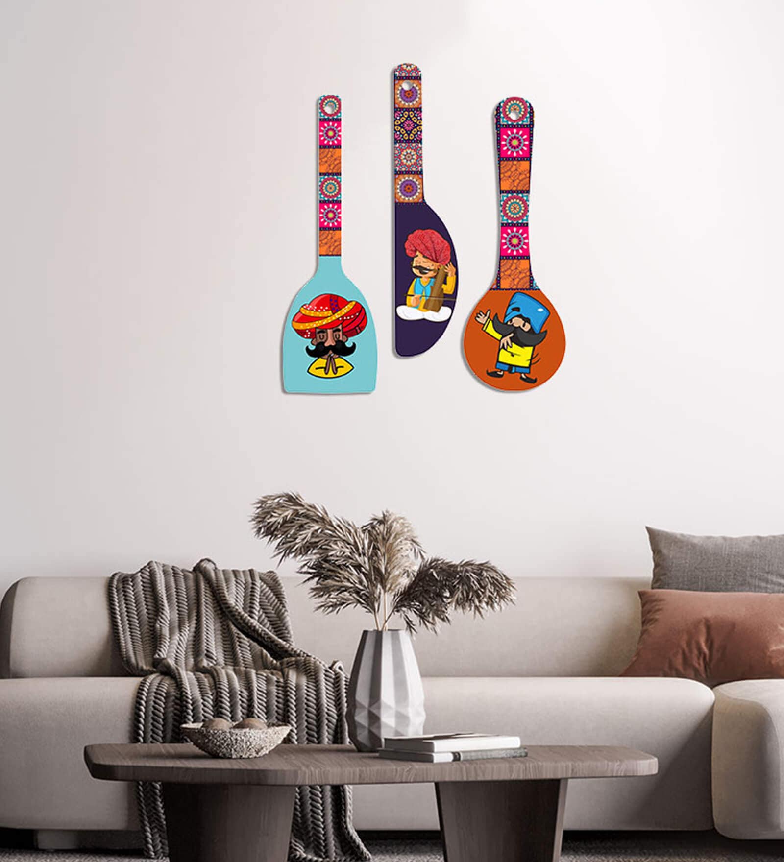Modern Multicolour Engineered Wood Wall Hanging Quotes