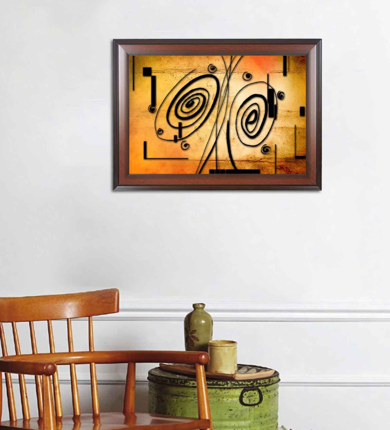 Modern Multicolour MDF Framed Wall Painting