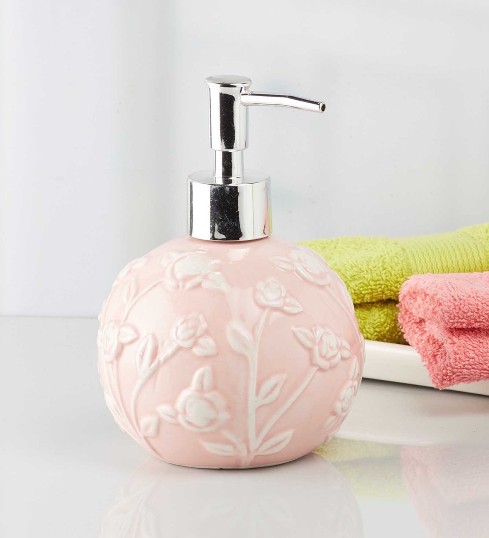 Modern Pink Ceramic Soap Dispenser