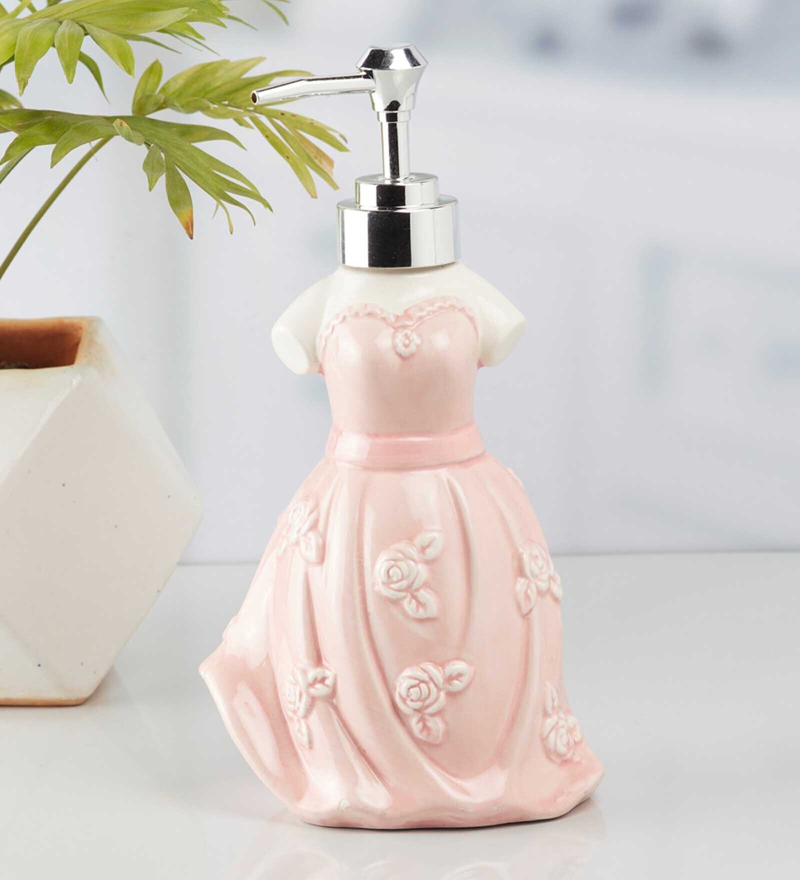 Modern Pink Ceramic Soap Dispenser