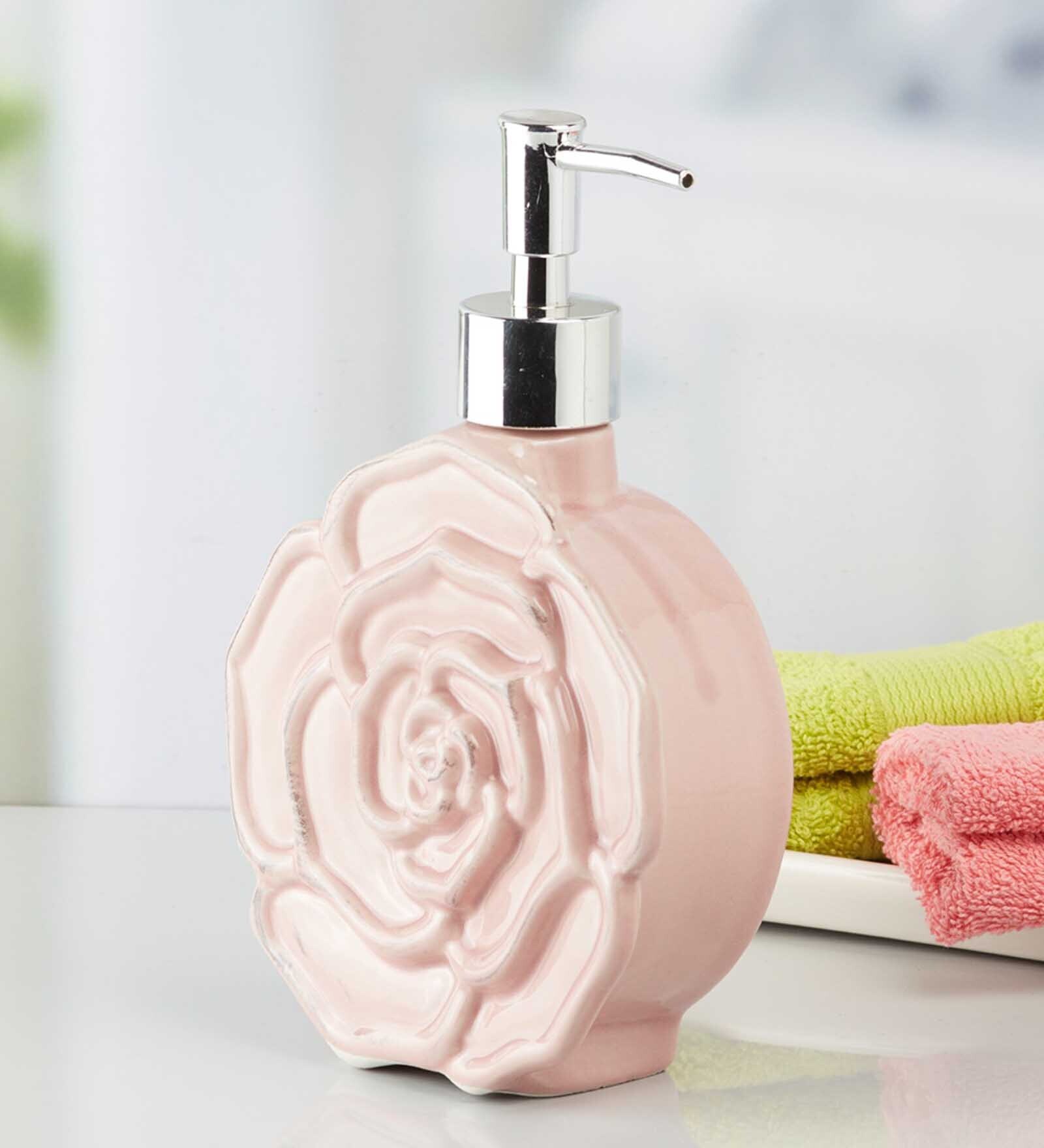 Modern Pink Ceramic Soap Dispenser