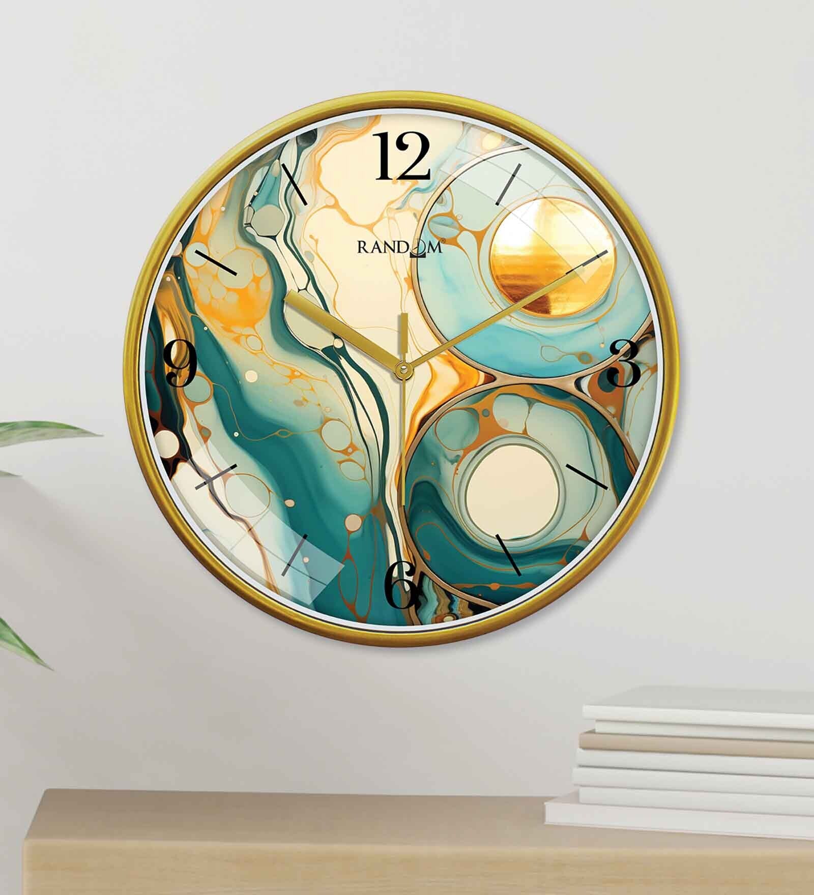 Multicolour Modern Plastic Stylish Non Ticking Silent Analog Wall Clock -12 inch