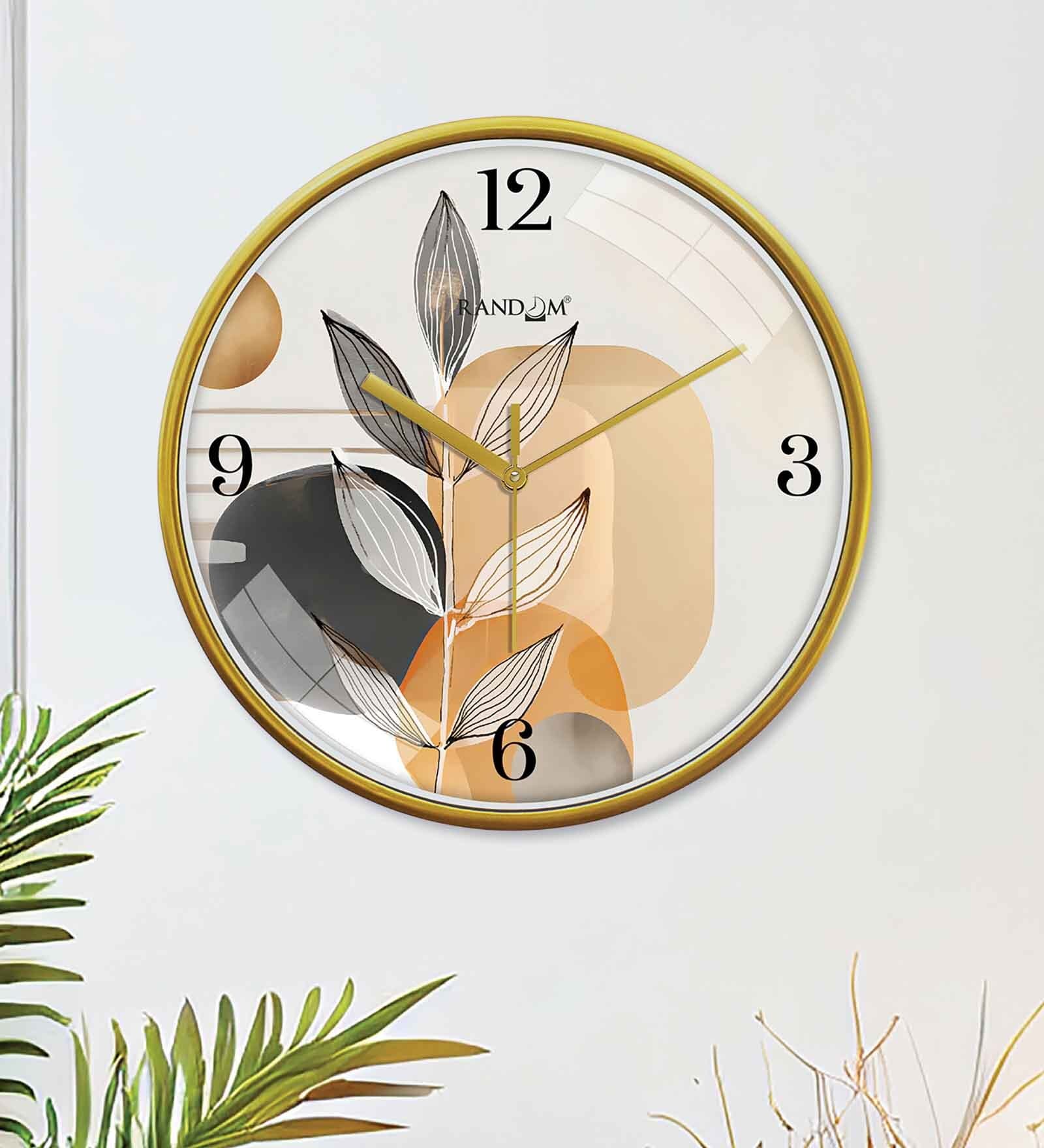 Multicolour Modern Plastic Stylish Non Ticking Silent Analog Wall Clock -12 inch