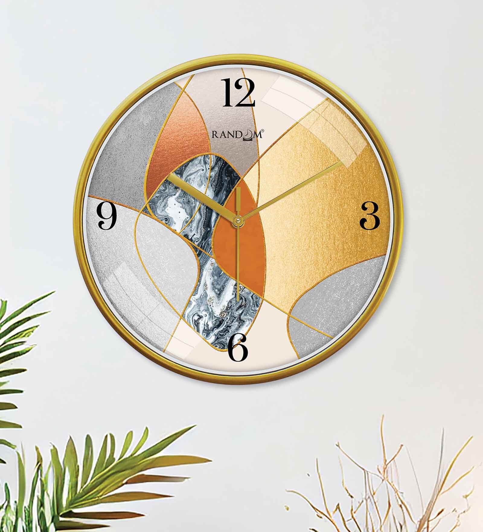 Multicolour Modern Plastic Stylish Non Ticking Silent Analog Wall Clock -12 inch