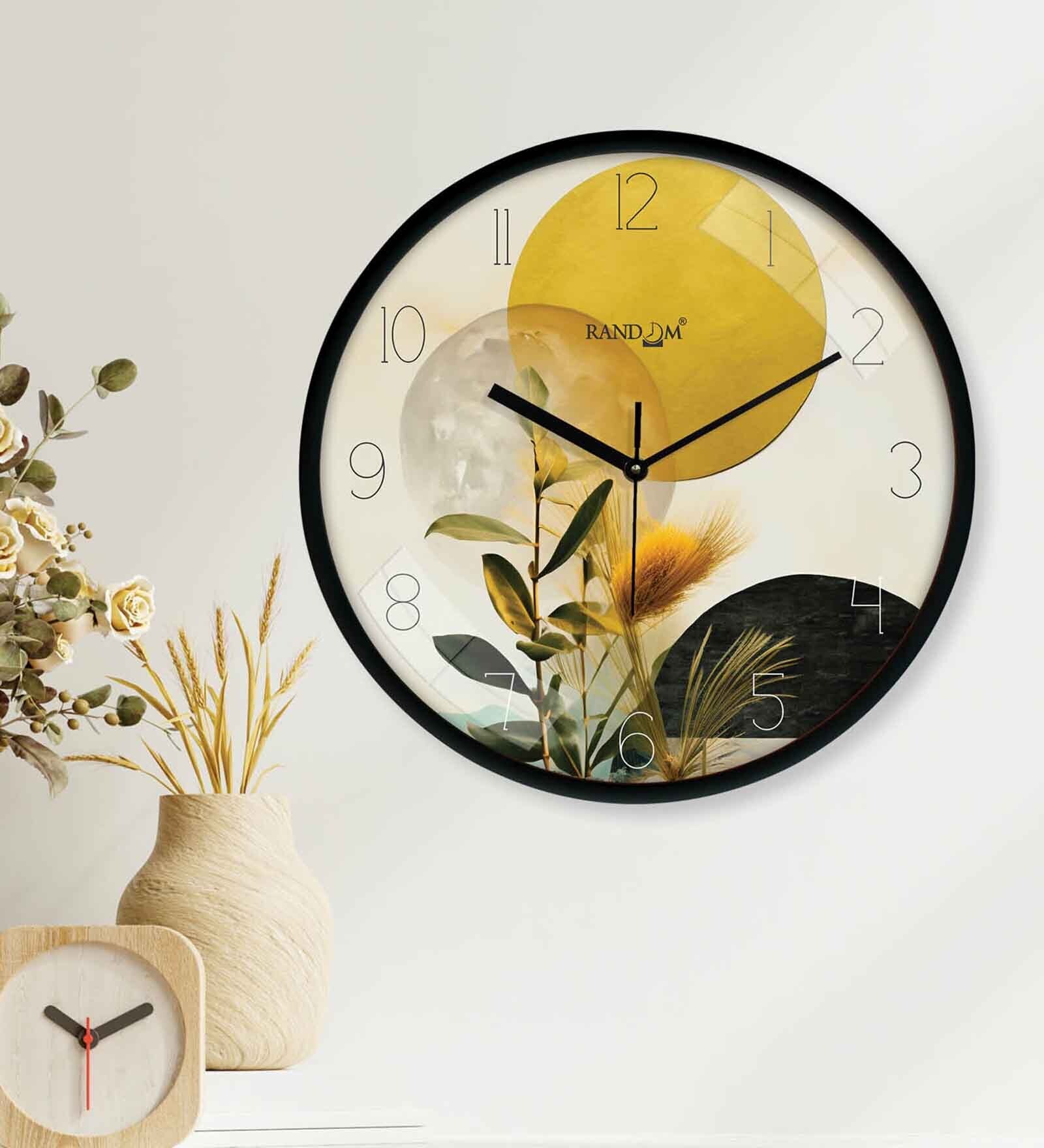 Multicolour Modern Plastic Stylish Non Ticking Silent Analog Wall Clock -12 inch