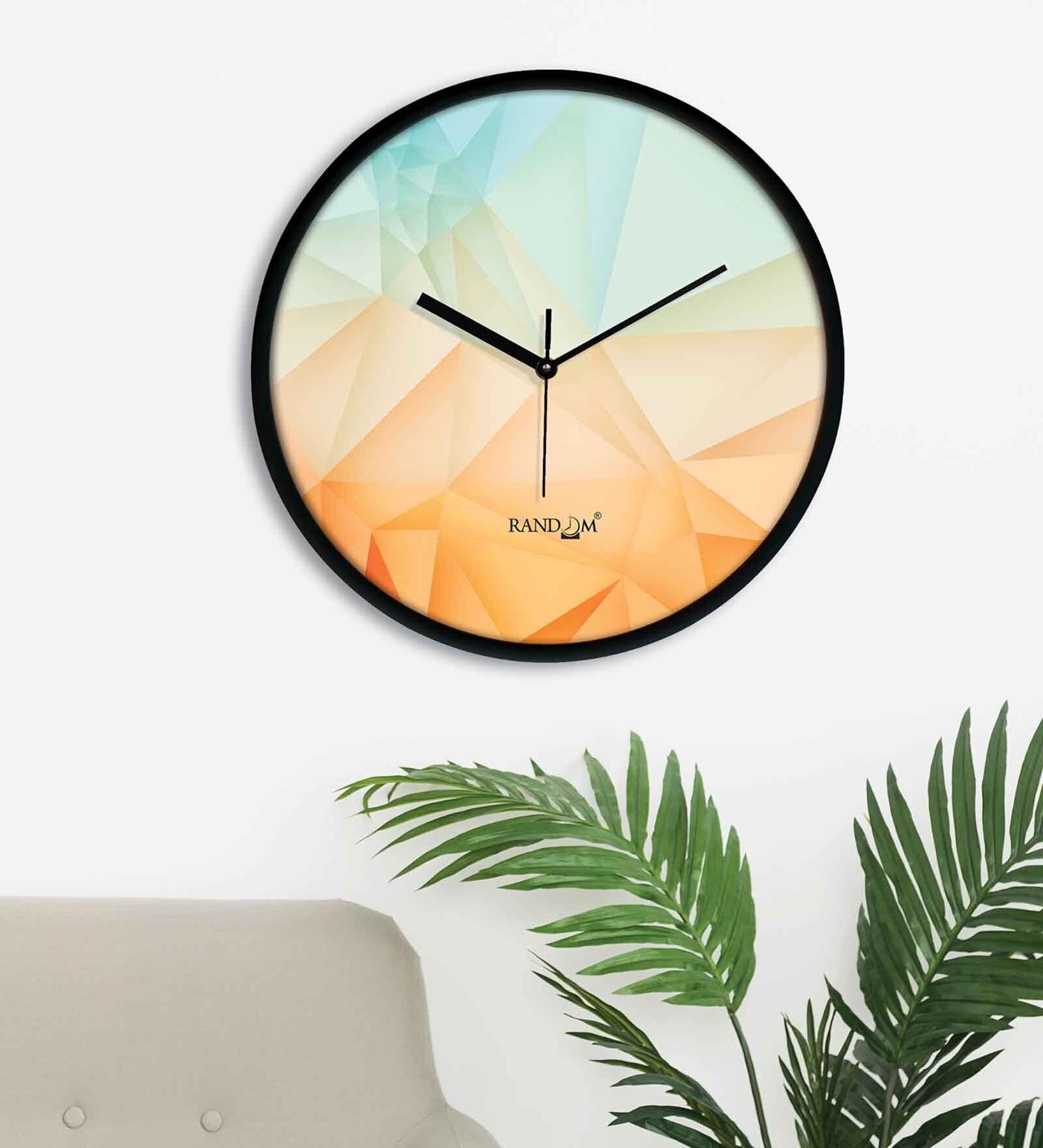 Multicolour Modern Plastic Stylish Non Ticking Silent Analog Wall Clock -12 inch