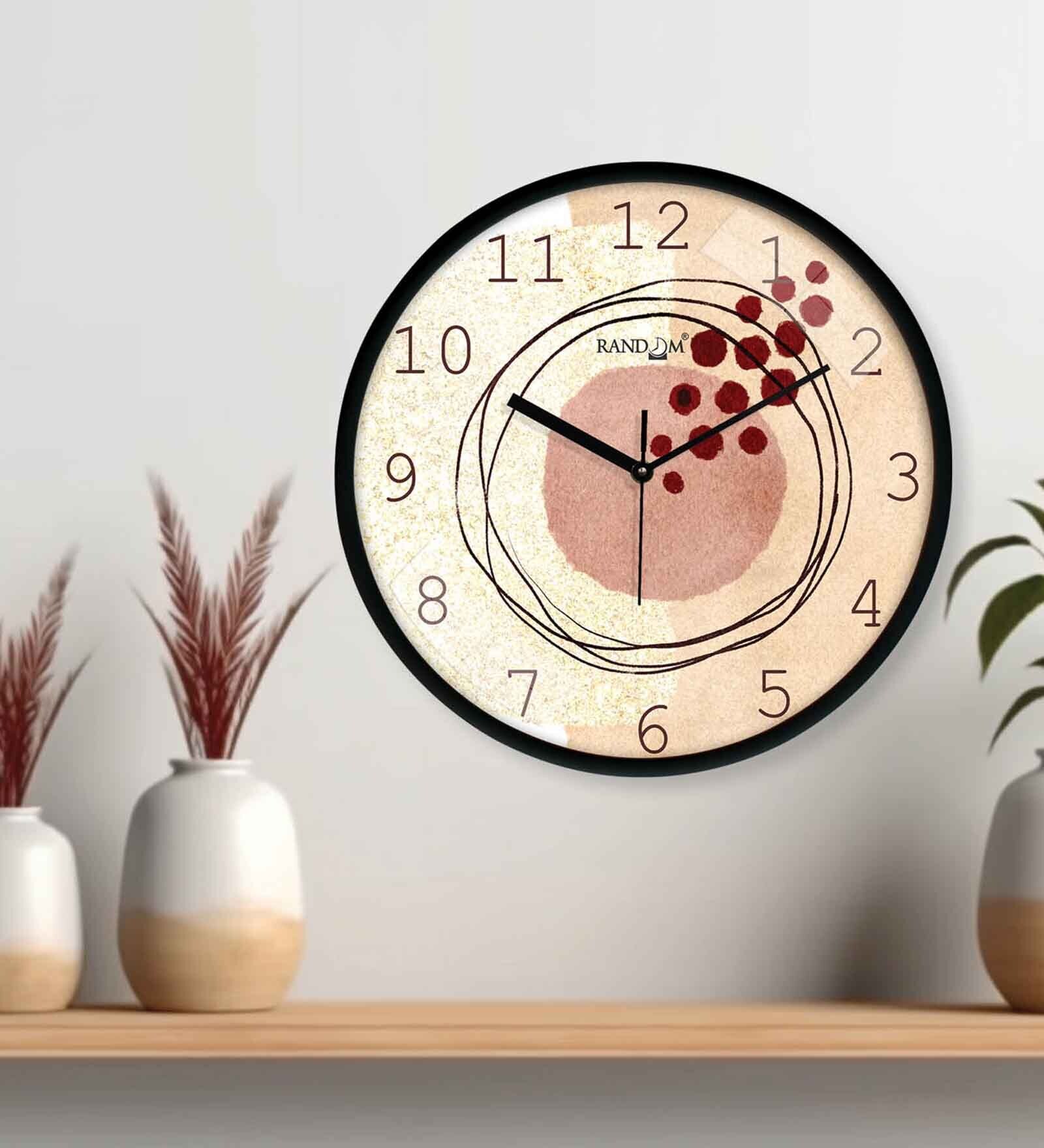 Multicolour Modern Plastic Stylish Non Ticking Silent Analog Wall Clock -12 inch