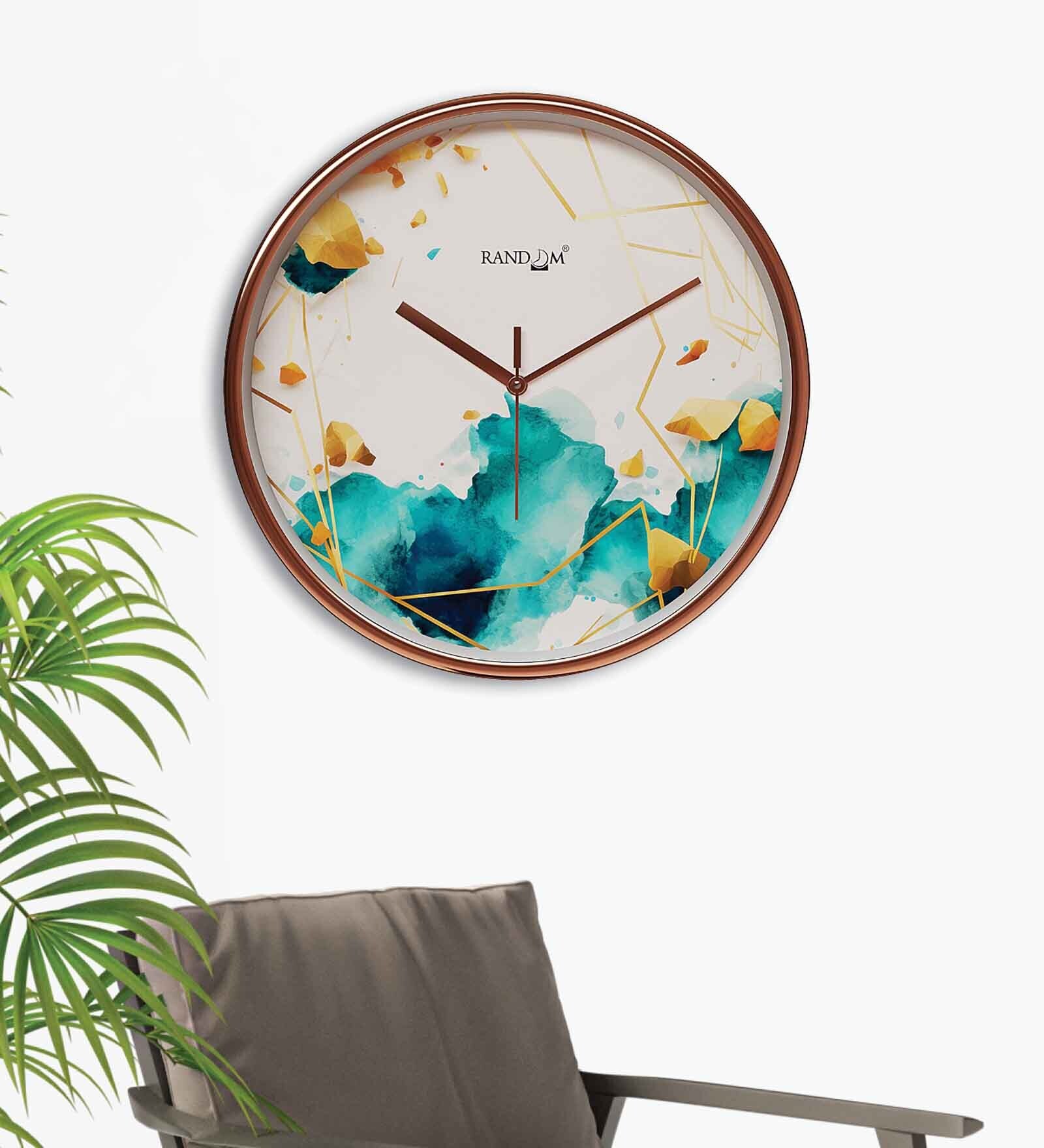 Multicolour Modern Plastic Stylish Non Ticking Silent Analog Wall Clock -12 inch