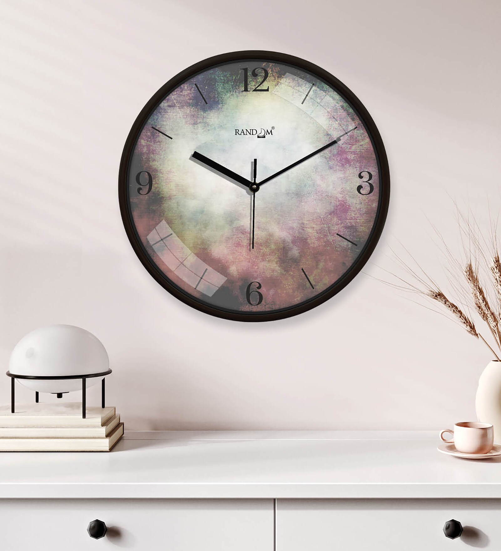Multicolour Modern Plastic Stylish Non Ticking Silent Analog Wall Clock -12 inch