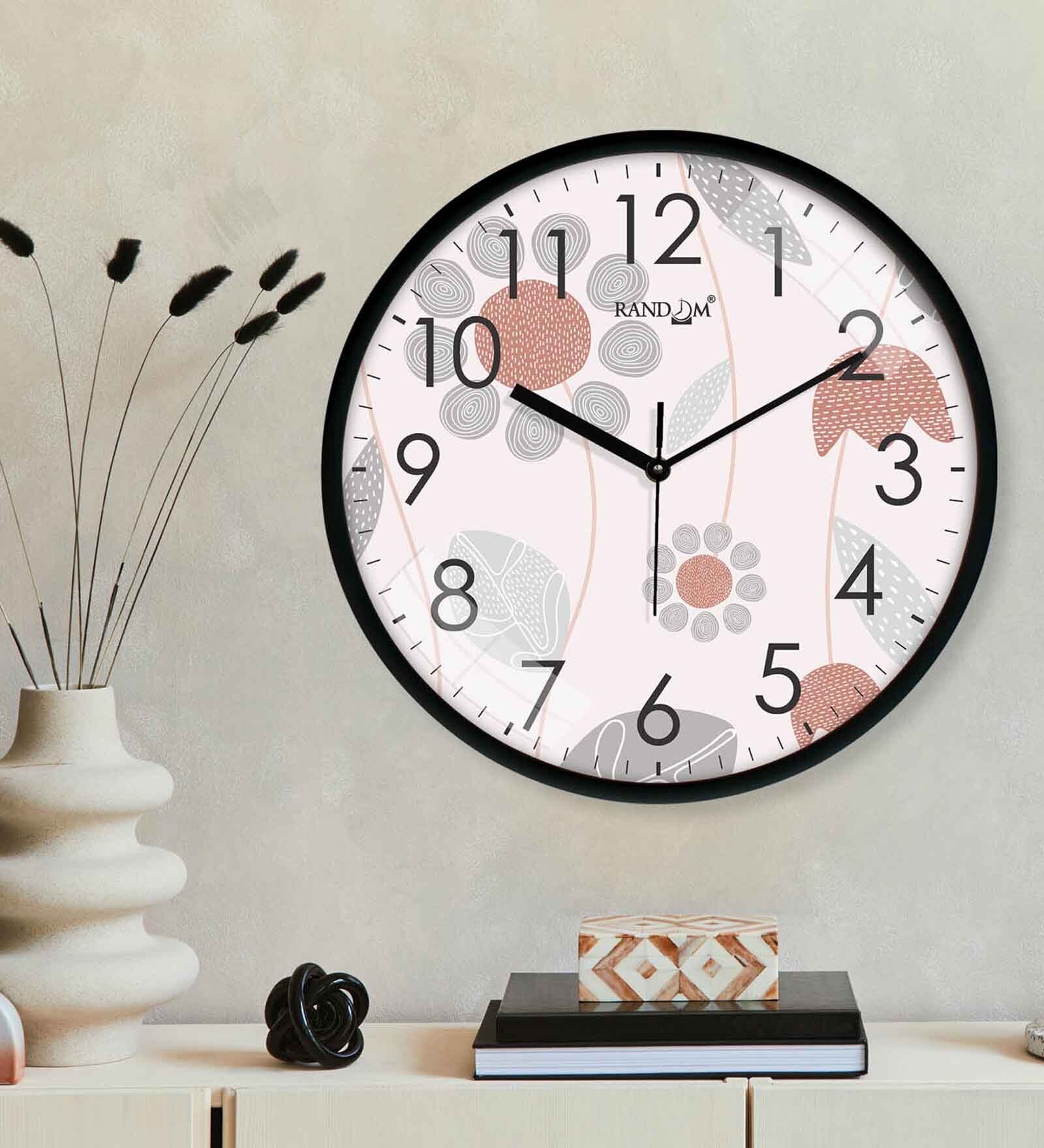 Multicolour Modern Plastic Stylish Non Ticking Silent Analog Wall Clock -12 inch