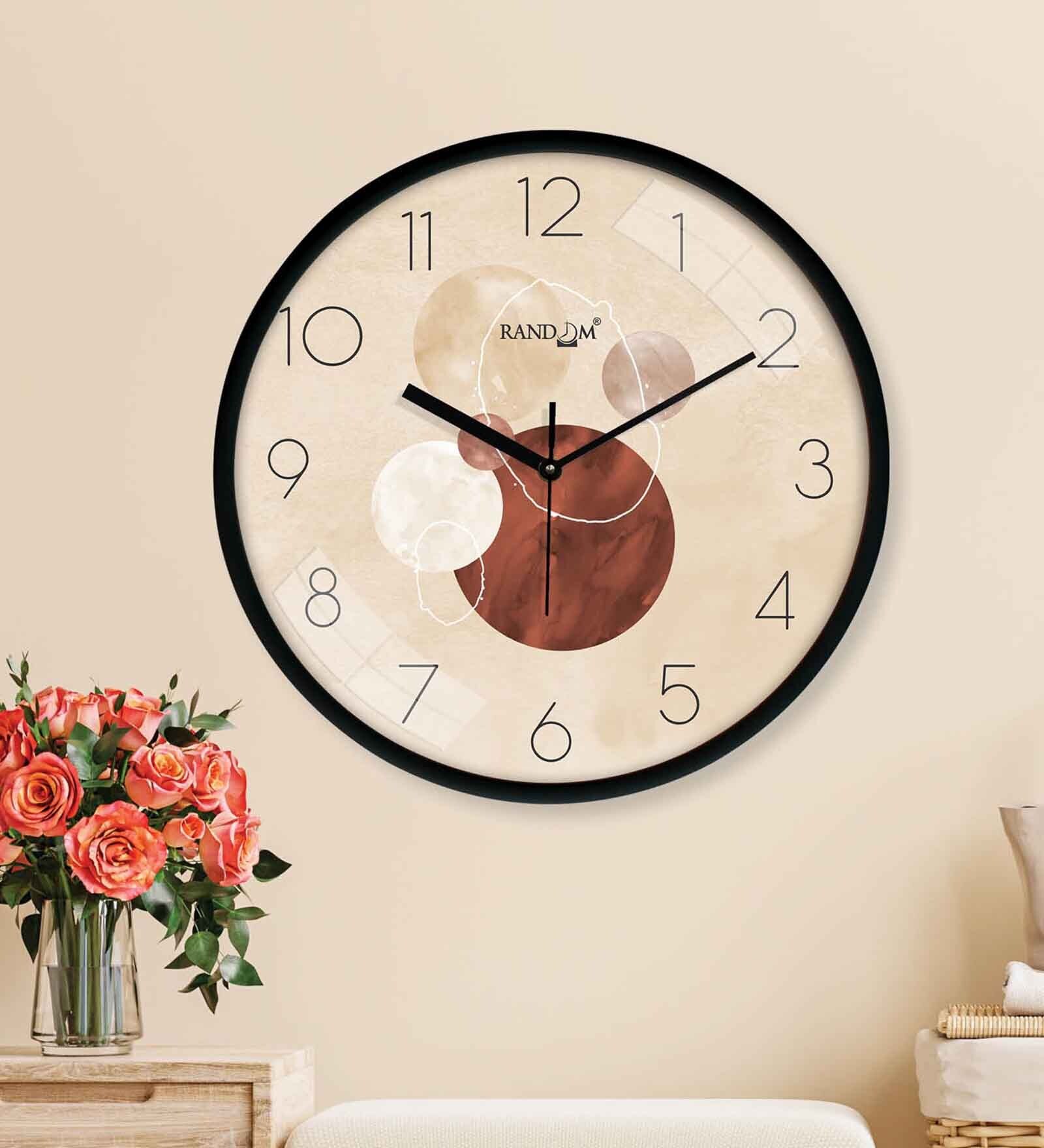 Multicolour Modern Plastic Stylish Non Ticking Silent Analog Wall Clock -12 inch