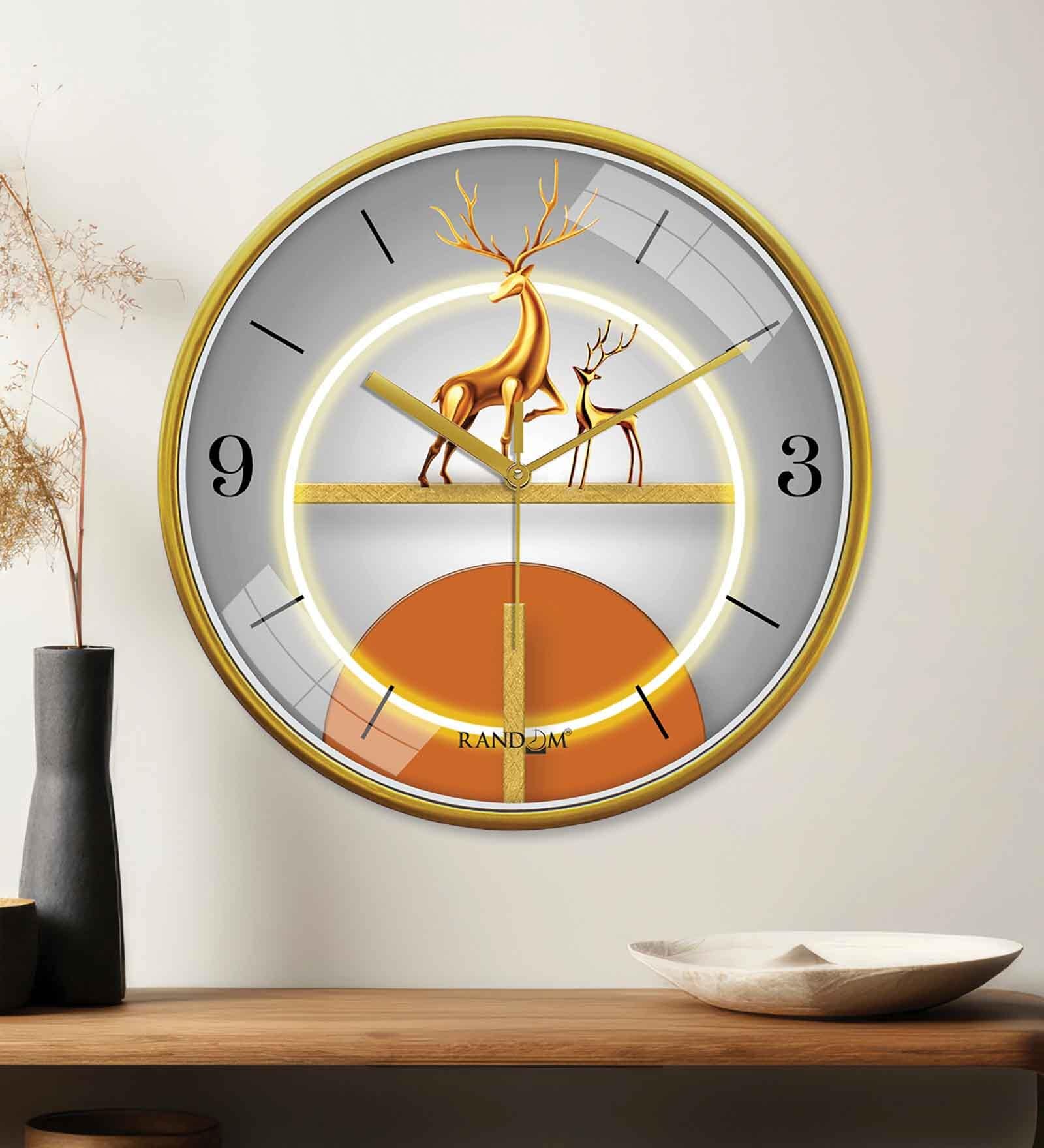 Multicolour Modern Plastic Stylish Non Ticking Silent Analog Wall Clock -12 inch
