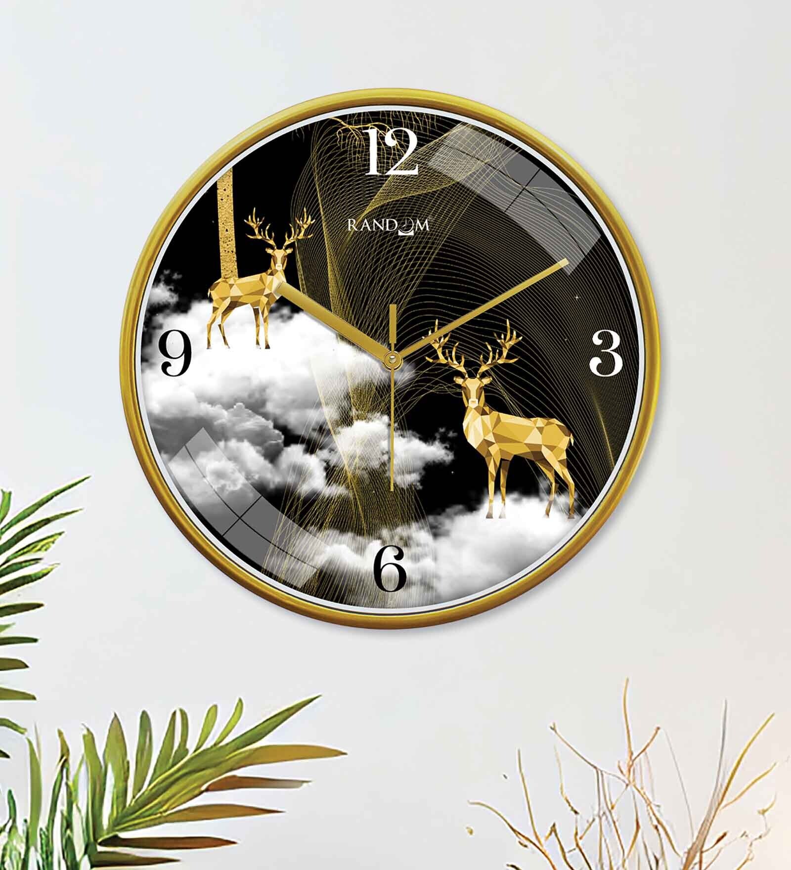 Multicolour Modern Plastic Stylish Non Ticking Silent Analog Wall Clock -12 inch