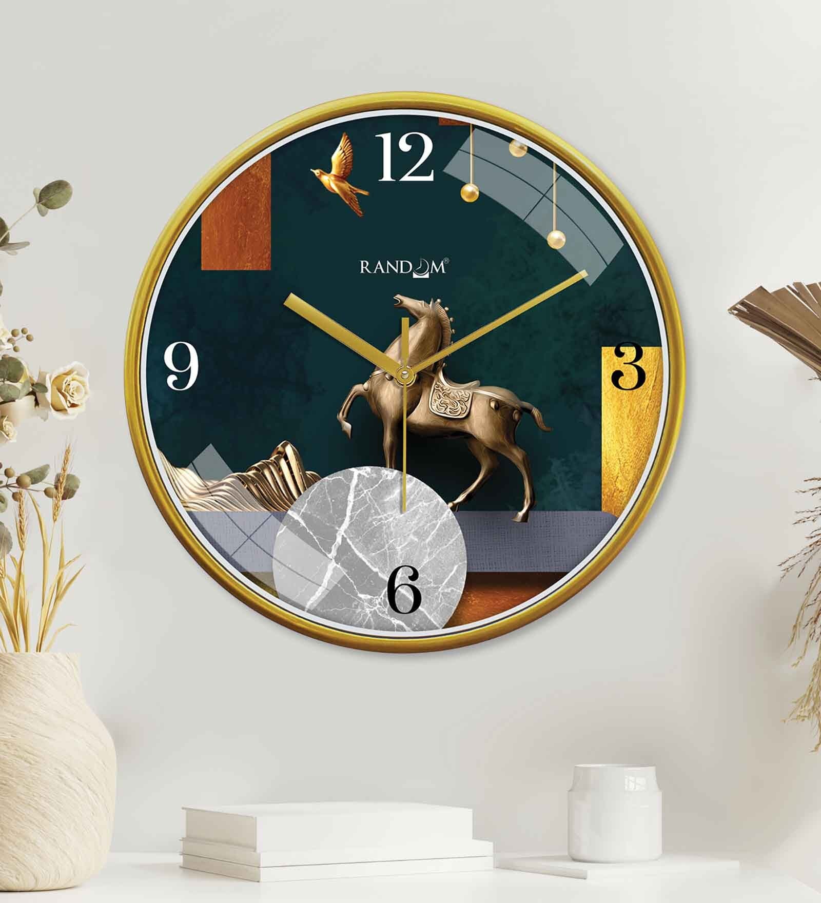 Multicolour Modern Plastic Stylish Non Ticking Silent Analog Wall Clock -12 inch