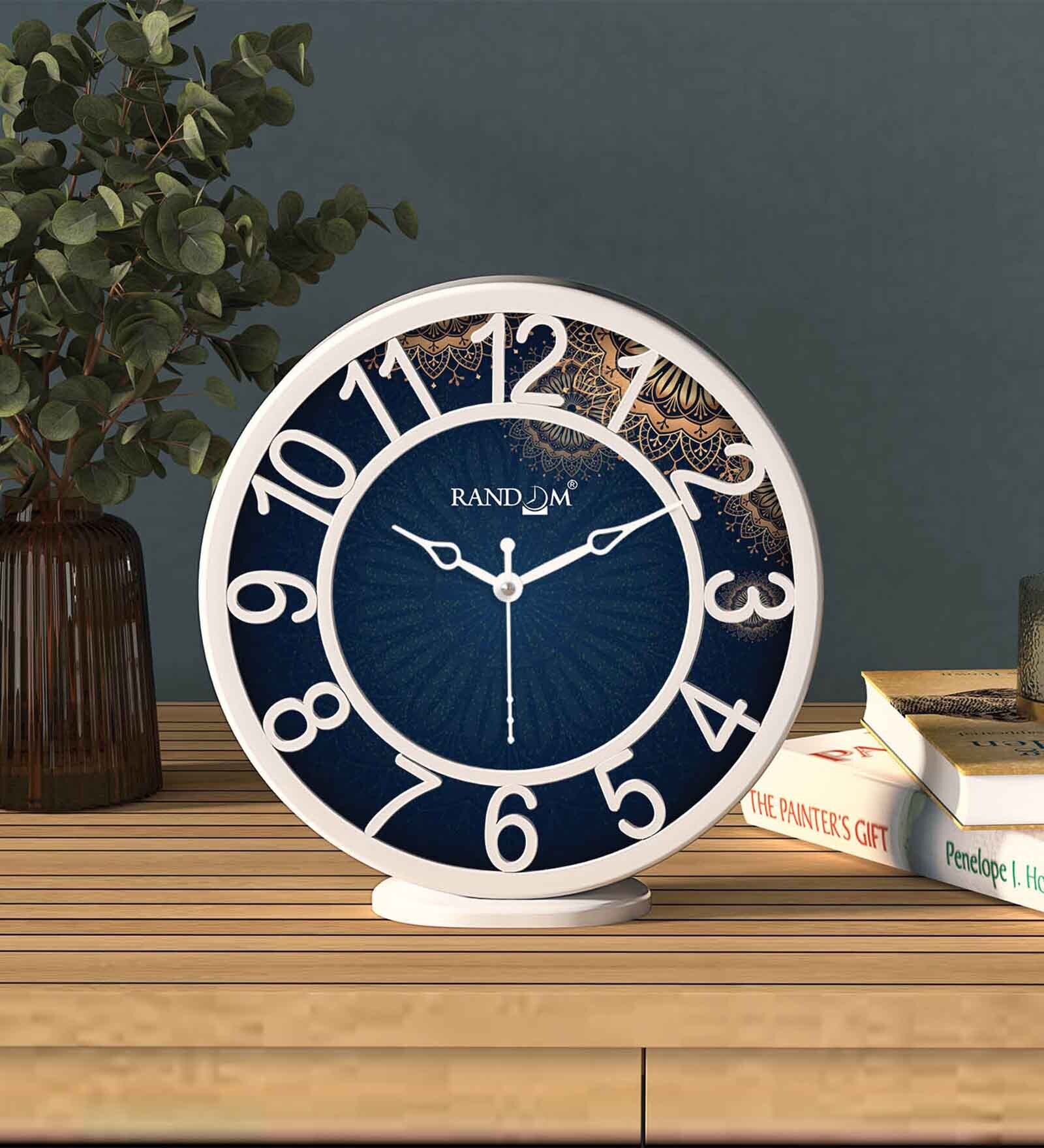 8 Inch Modern Stylish Non Ticking Silent Analog Wall Cum Table Clock