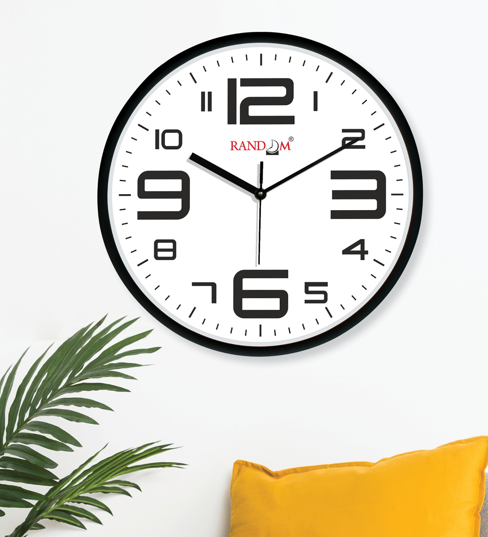 Multicolour Modern Plastic Stylish Non Ticking Silent Analog Wall Clock -12 inch