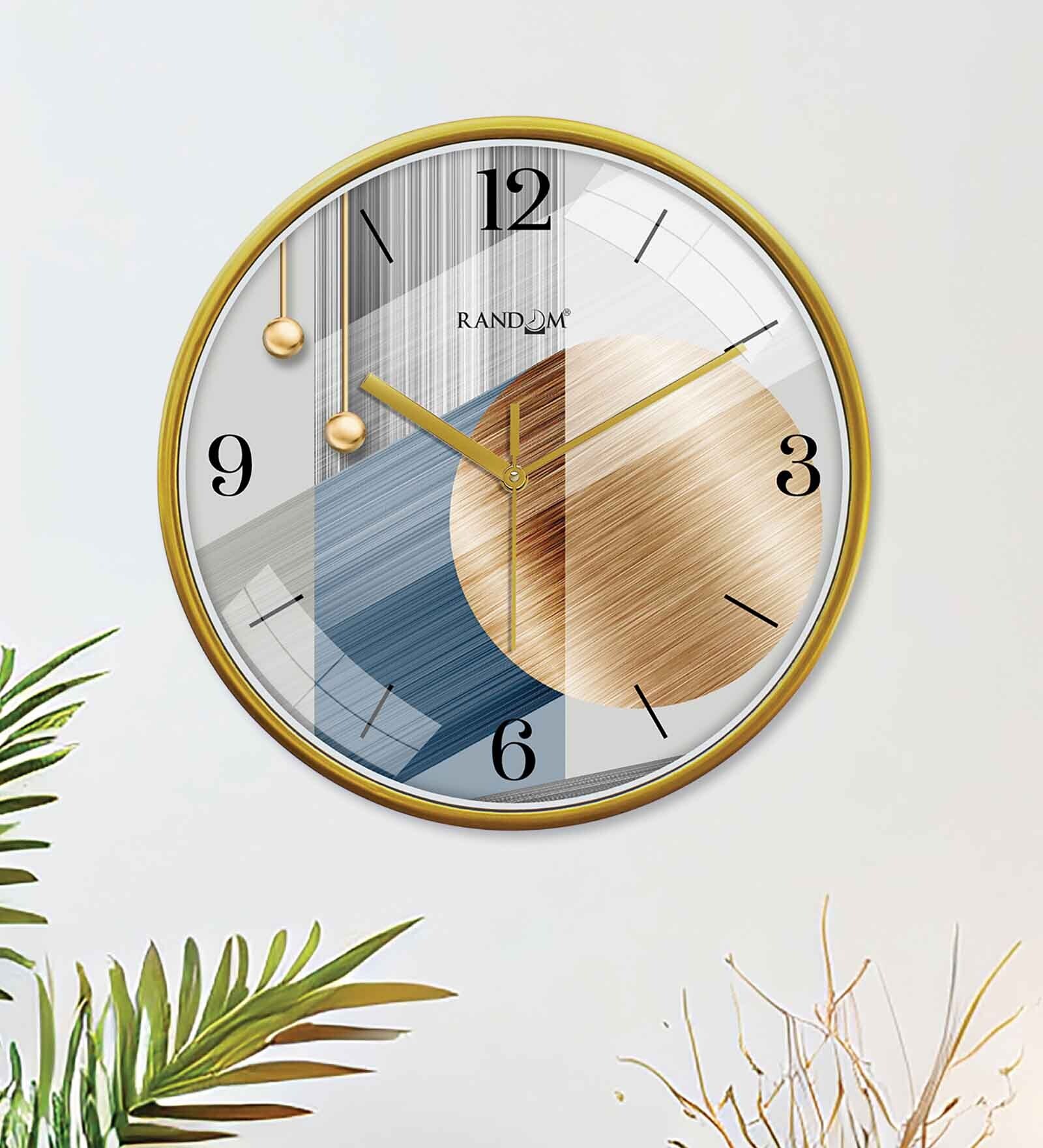 Multicolour Modern Plastic Stylish Non Ticking Silent Analog Wall Clock -12 inch