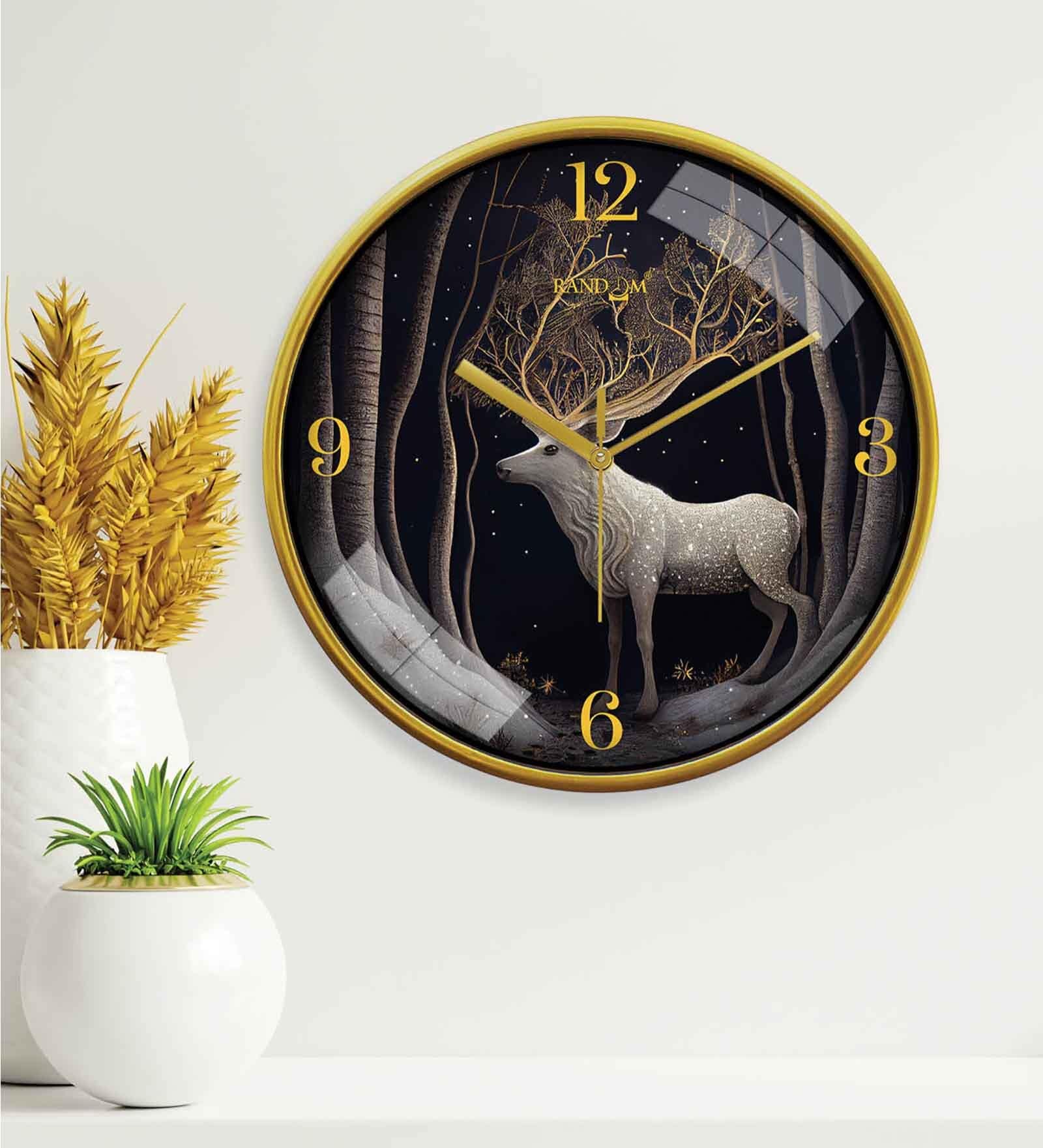 Multicolour Modern Plastic Stylish Non Ticking Silent Analog Wall Clock -12 inch