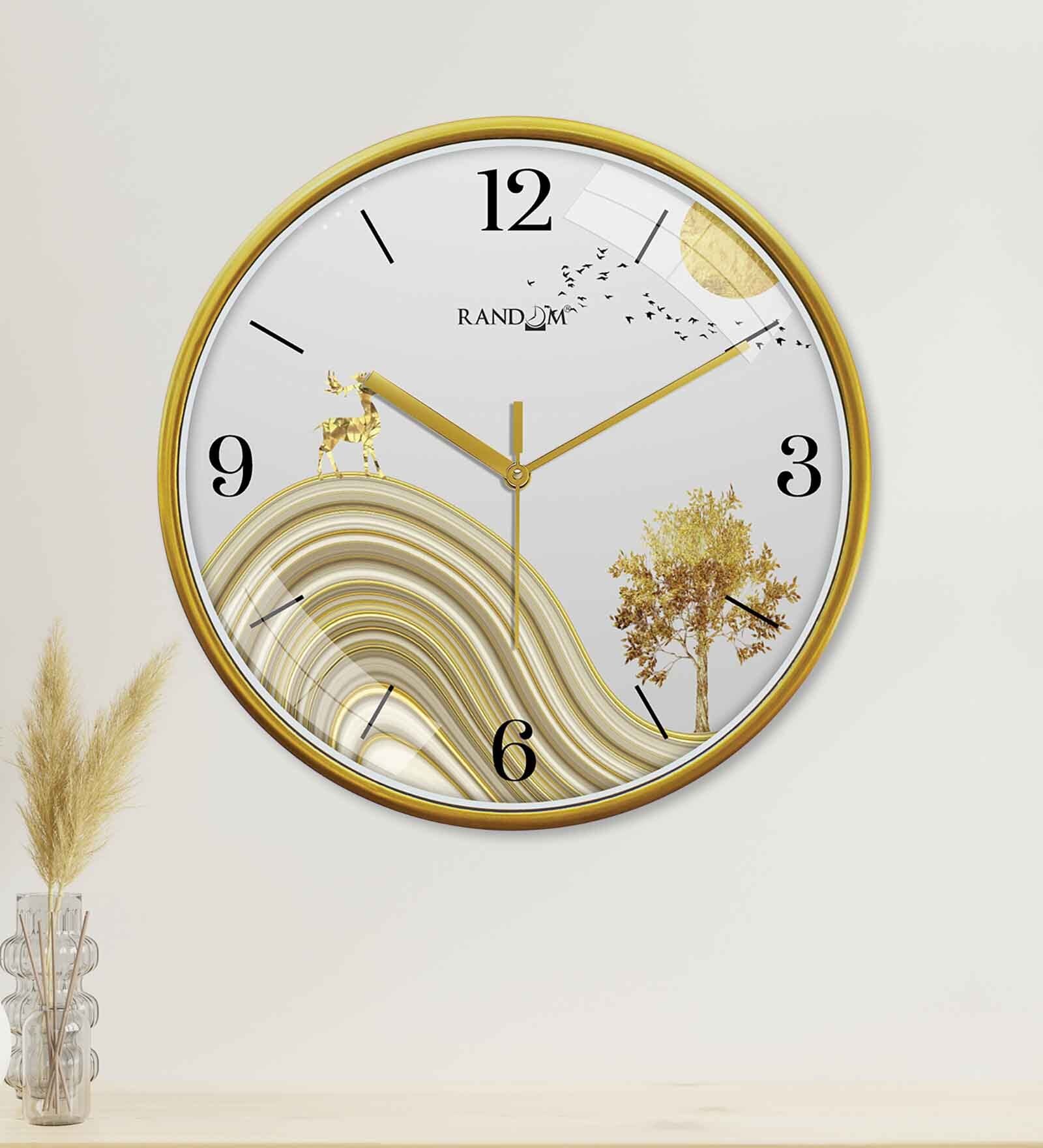 Multicolour Modern Plastic Stylish Non Ticking Silent Analog Wall Clock -12 inch