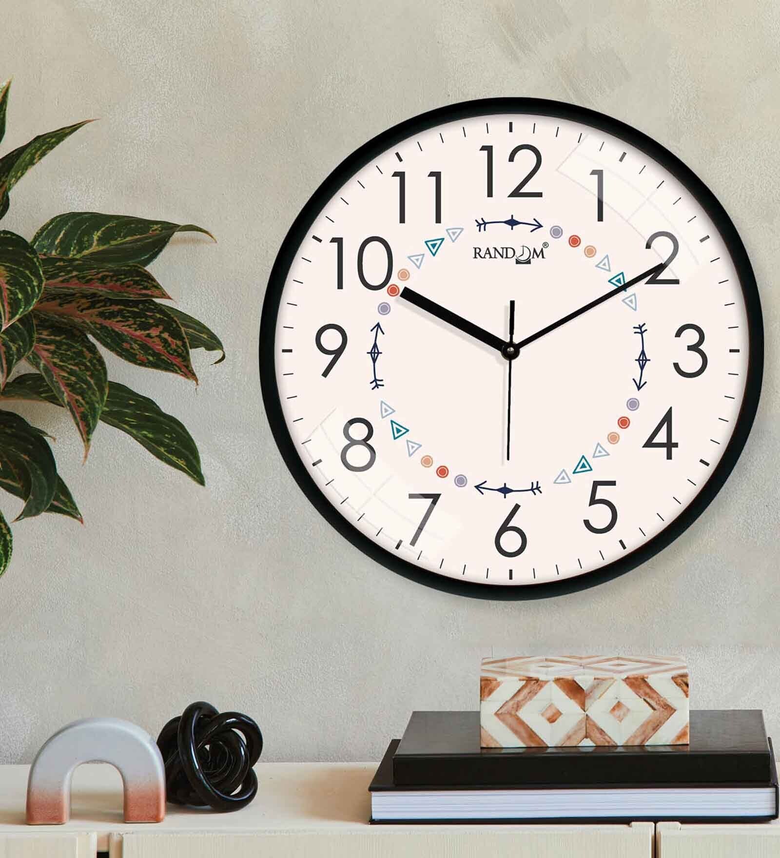 Multicolour Modern Plastic Stylish Non Ticking Silent Analog Wall Clock -12 inch
