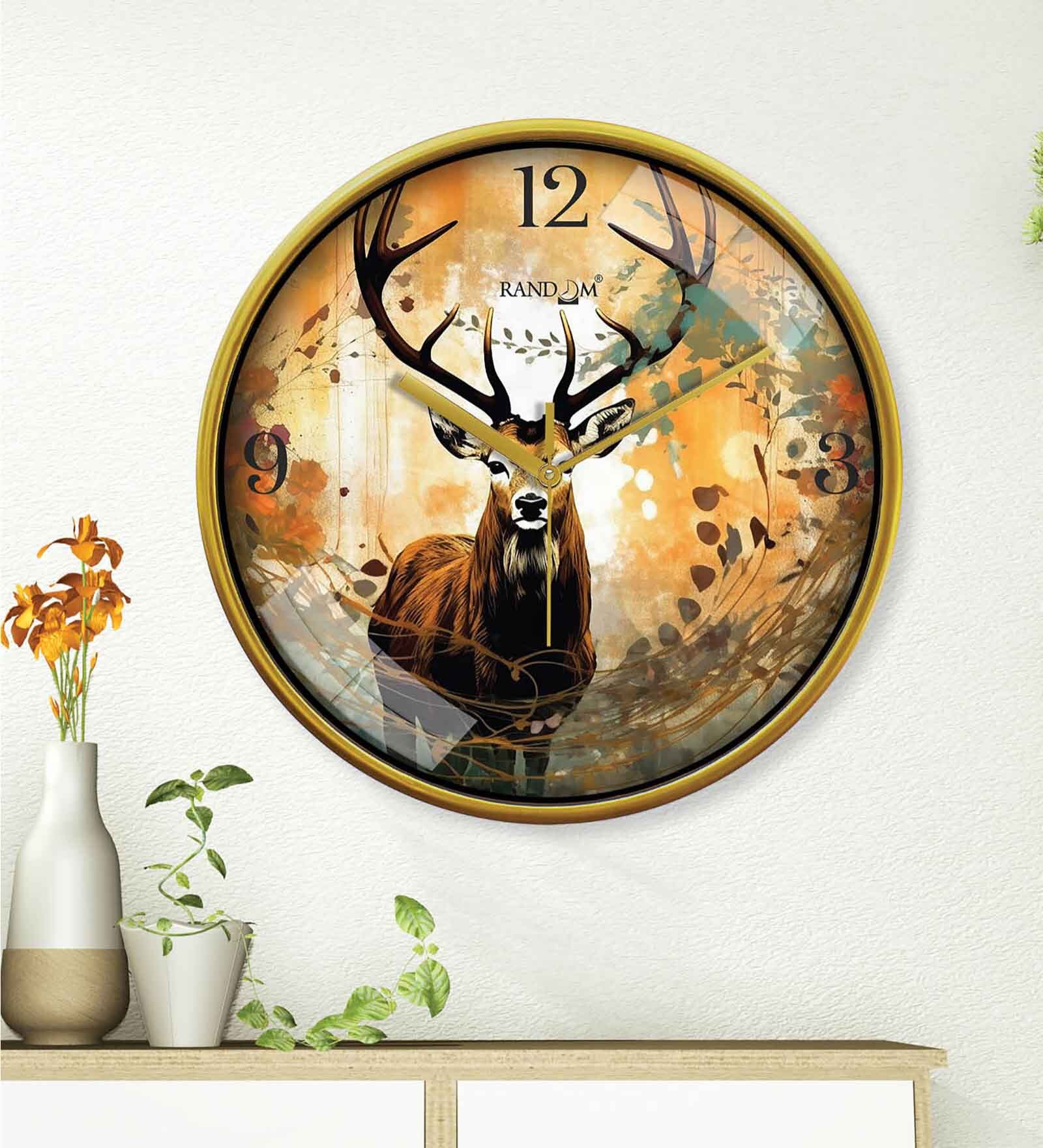 Multicolour Modern Plastic Stylish Non Ticking Silent Analog Wall Clock -12 inch