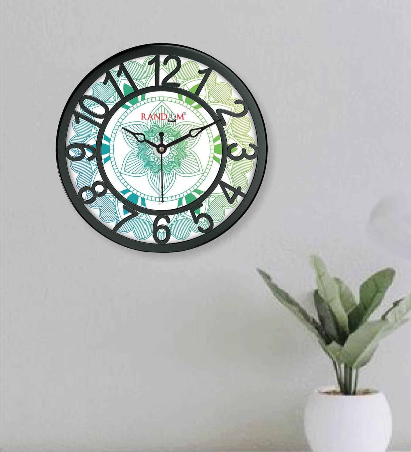 Multicolour Modern Plastic Stylish Non Ticking Silent Analog Wall Clock -8 Inch