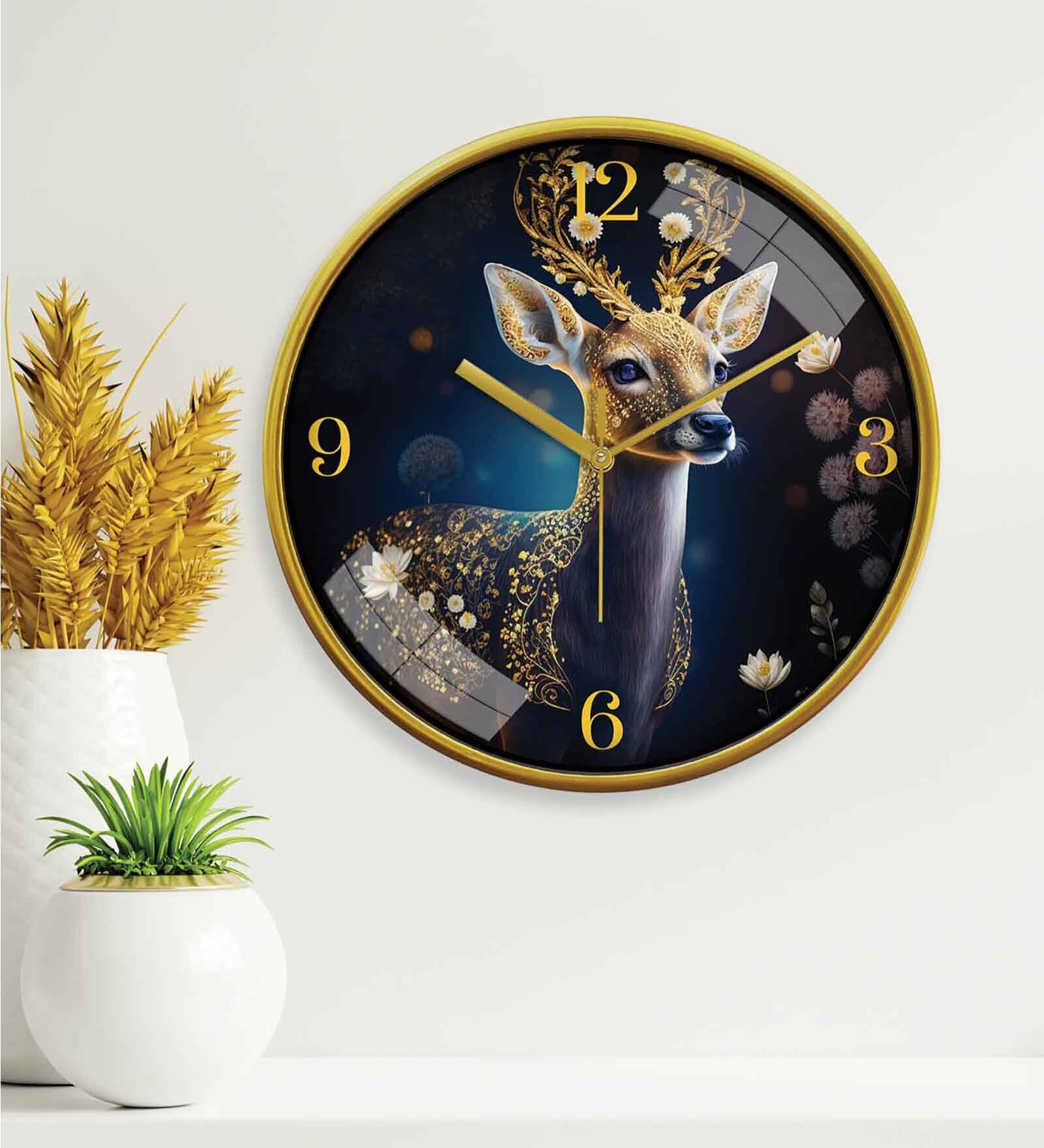 Multicolour Modern Plastic Stylish Non Ticking Silent Analog Wall Clock -12 inch