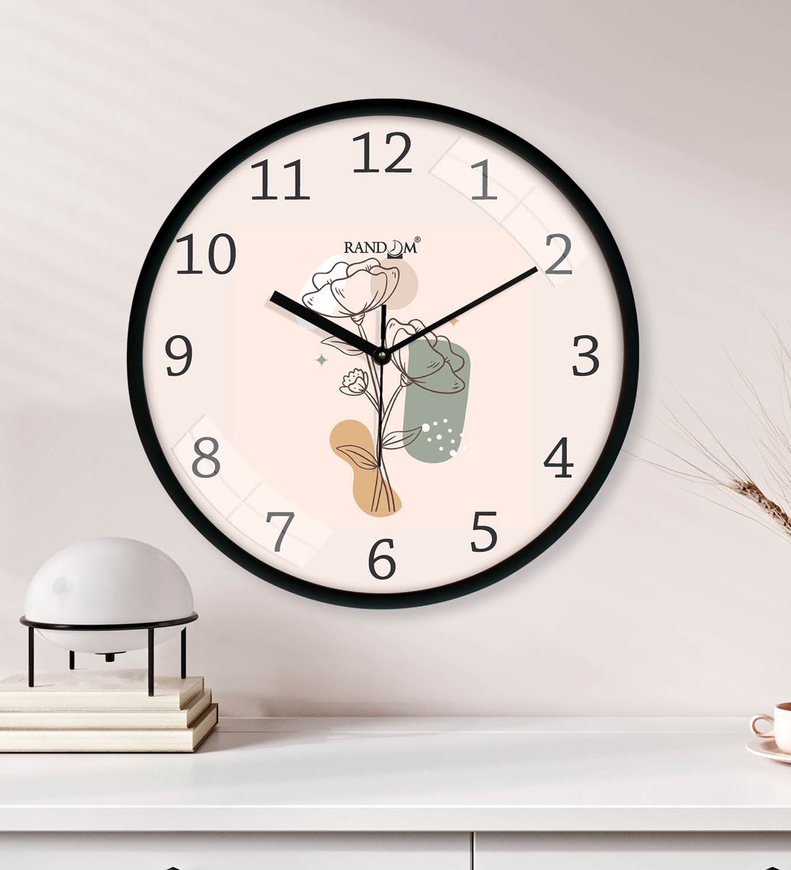Multicolour Modern Plastic Stylish Non Ticking Silent Analog Wall Clock -12 inch
