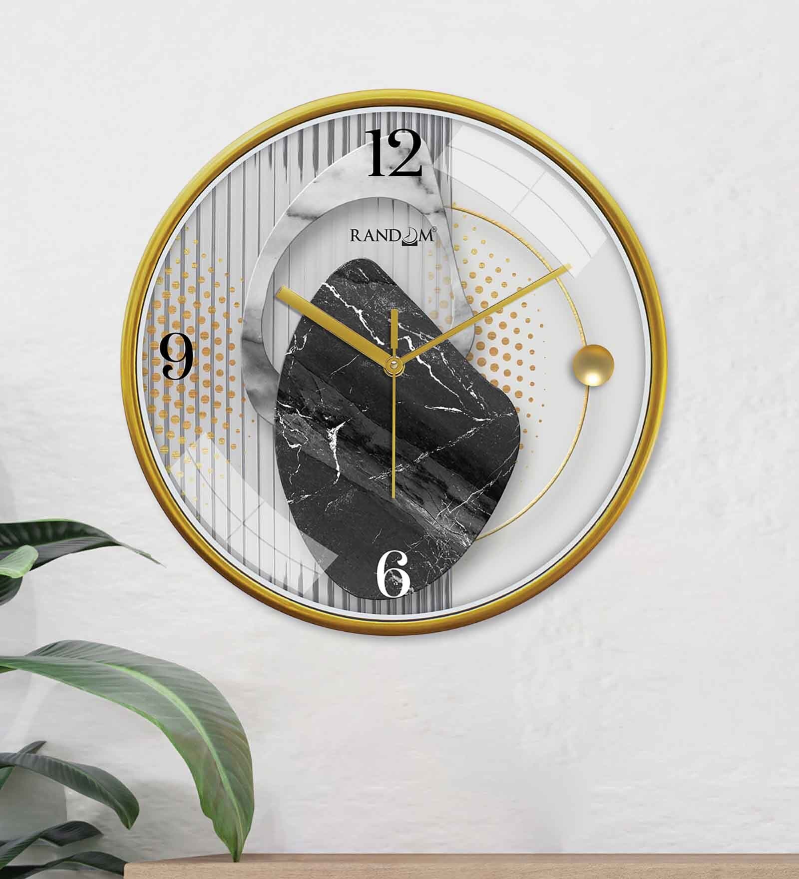 Multicolour Modern Plastic Stylish Non Ticking Silent Analog Wall Clock -12 inch