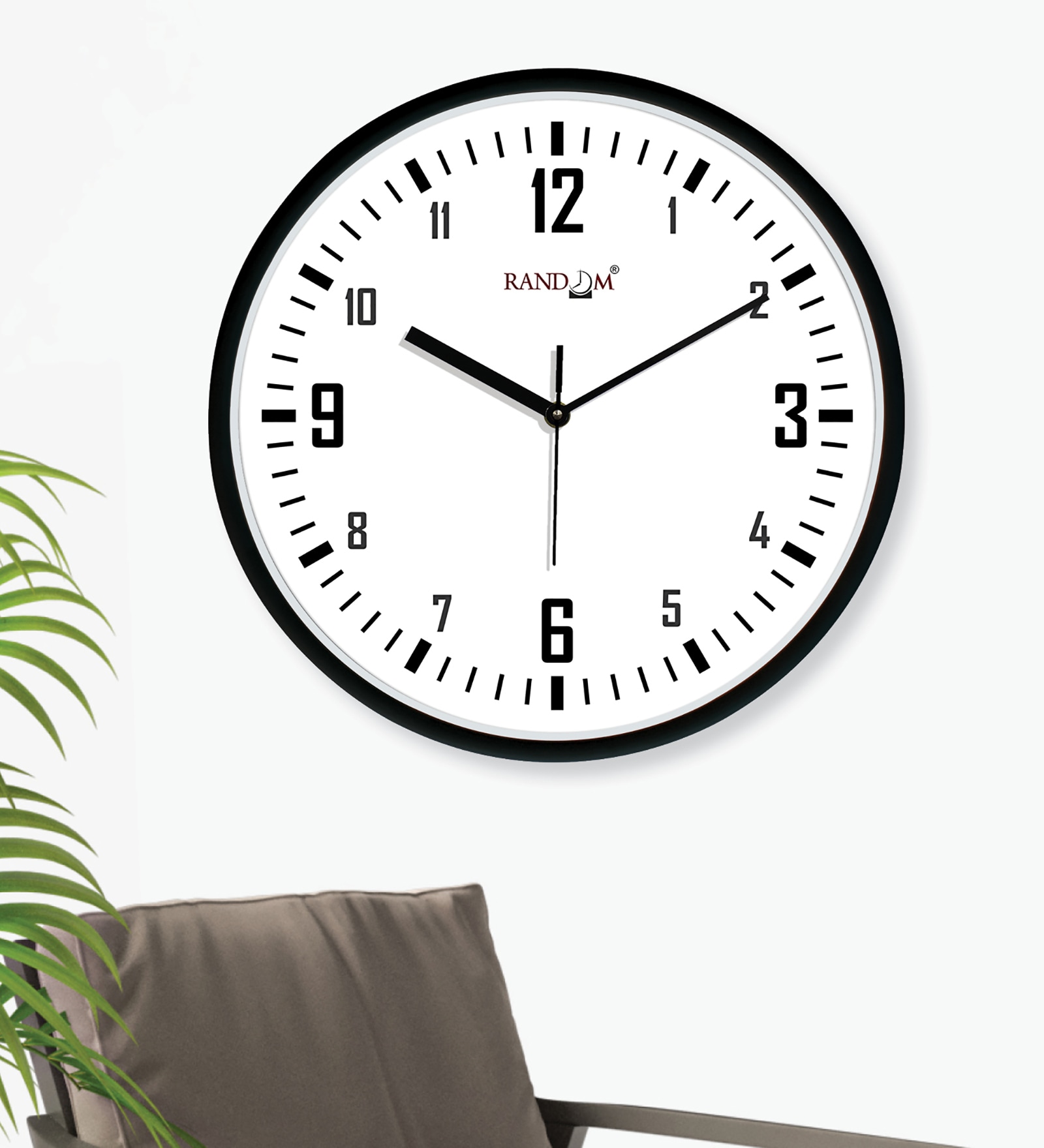 Multicolour Modern Plastic Stylish Non Ticking Silent Analog Wall Clock -12 inch